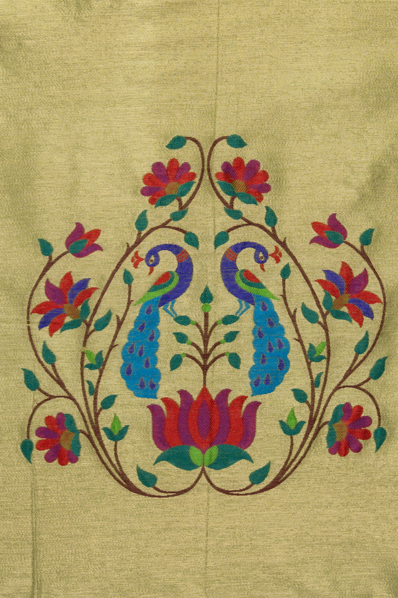 Green Tussar Silk Paithani Saree