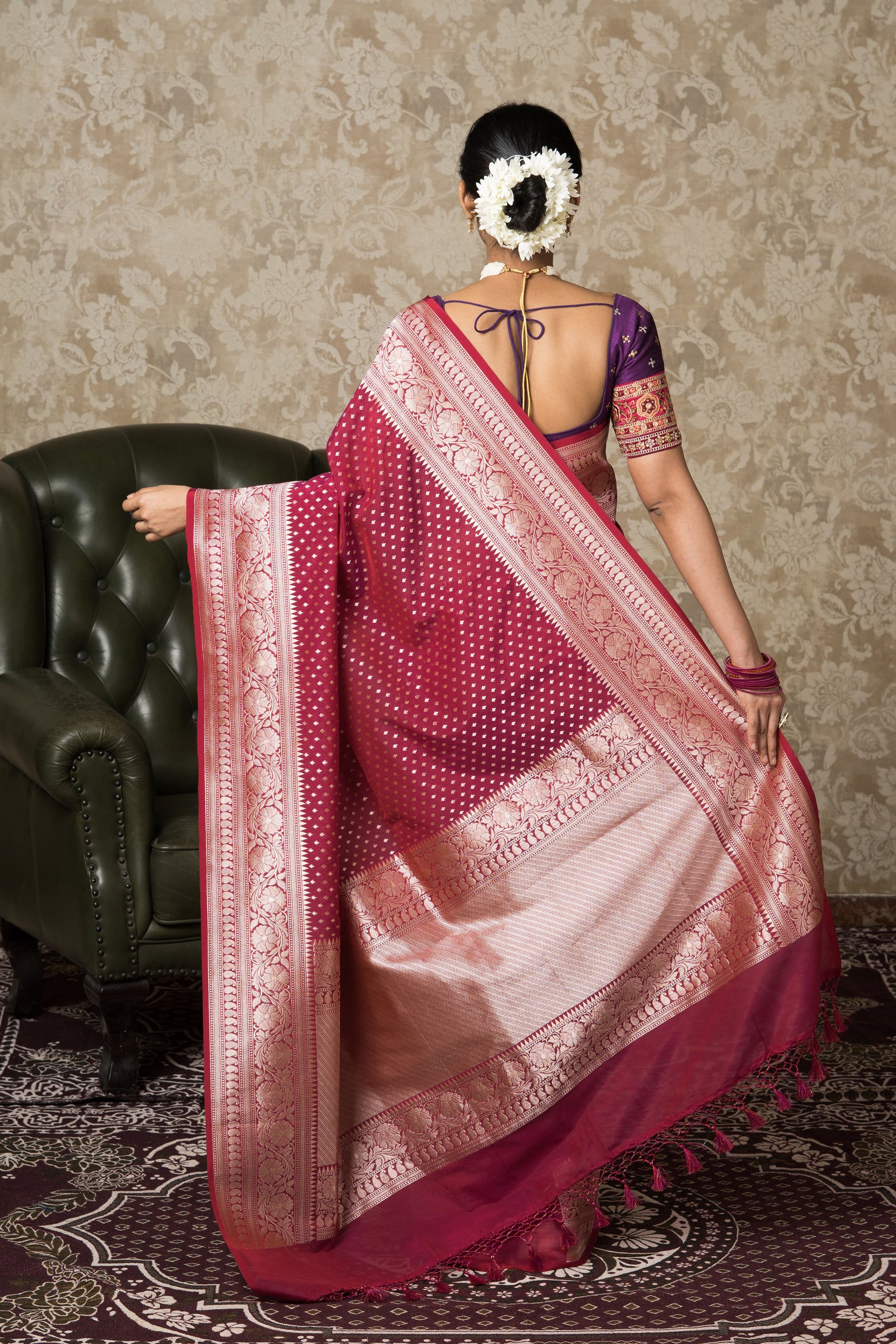 Red Katan Silk Banarasi Saree