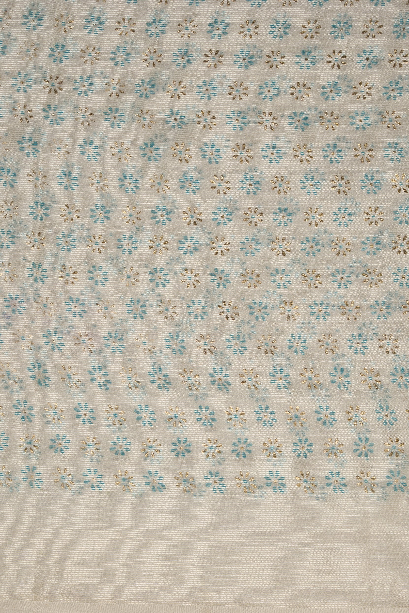 Cream Georgette Saree with Gold Foil Print