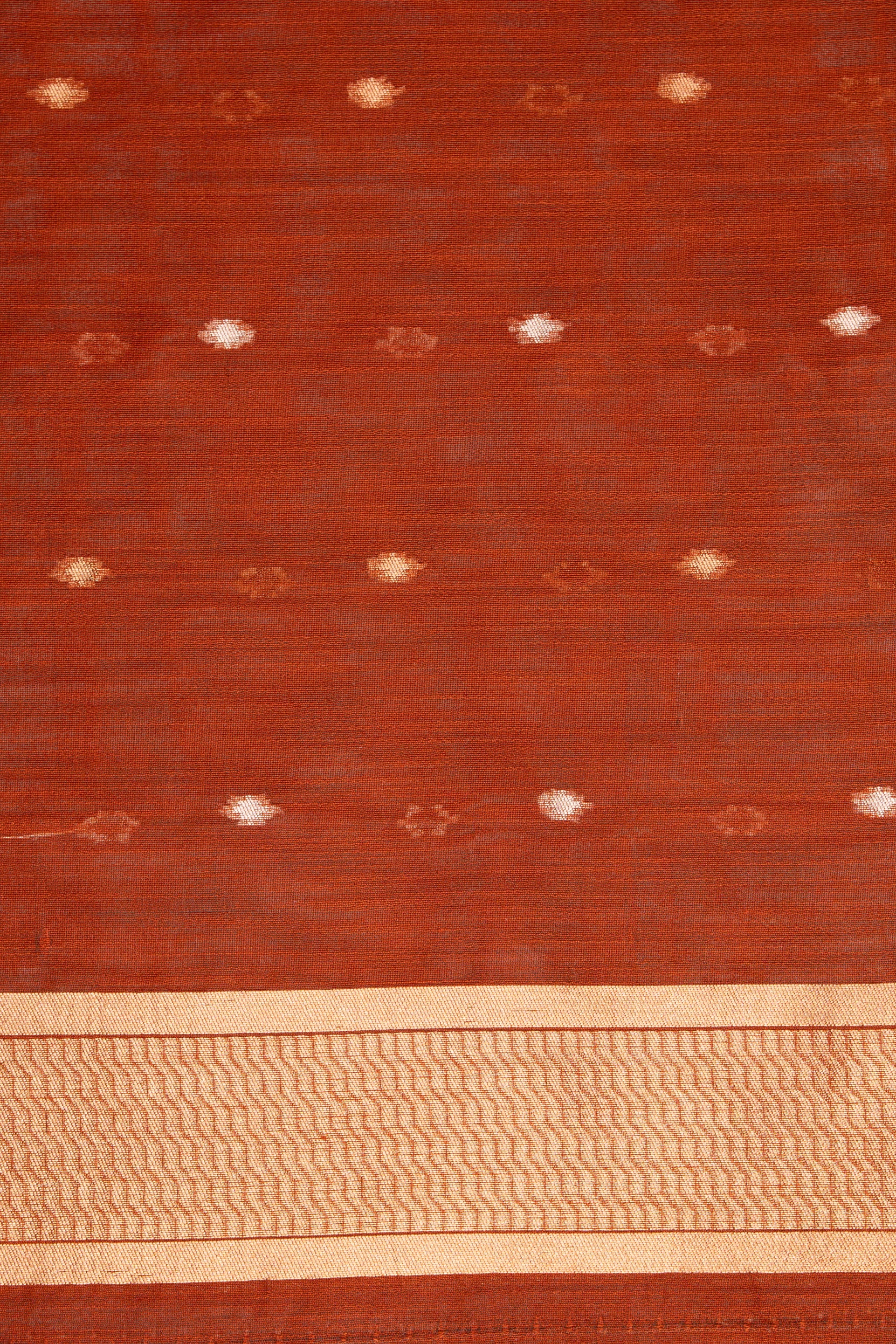 Rust Cotton Saree