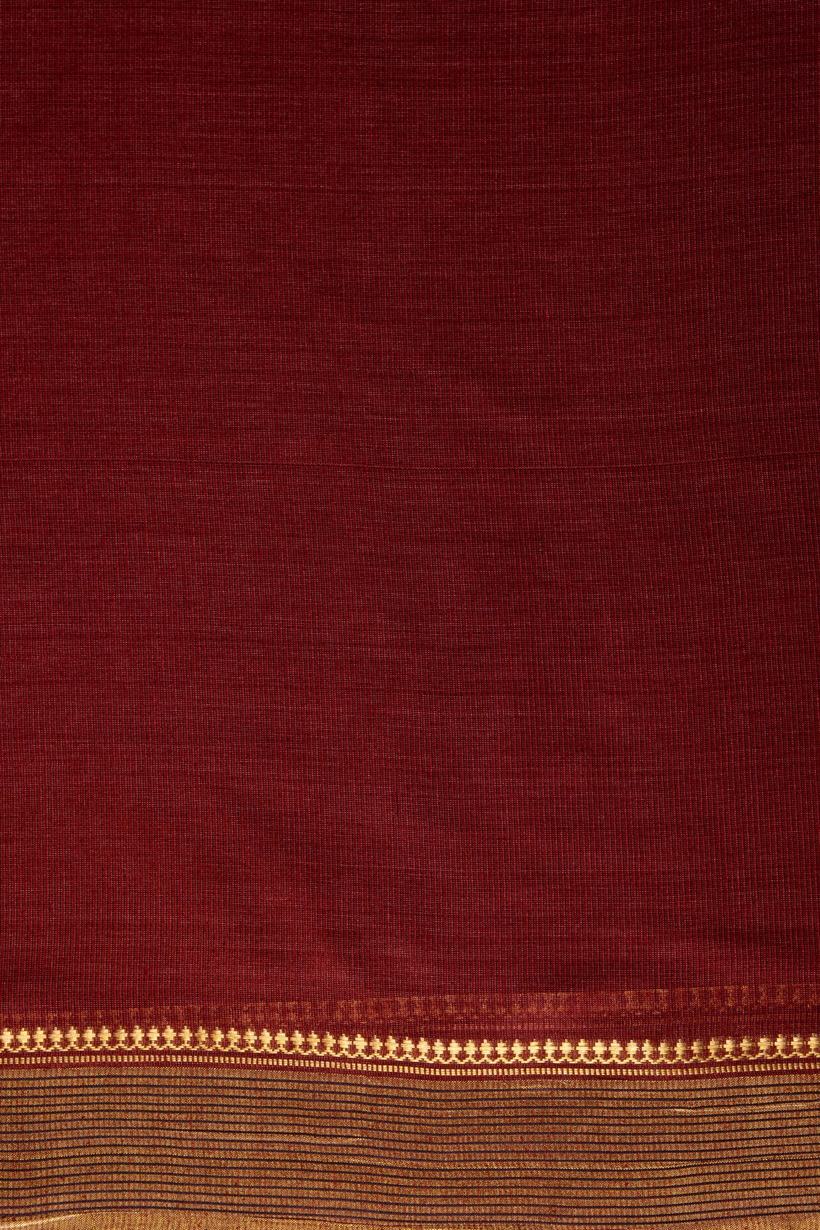 Maroon Tussar Silk Saree