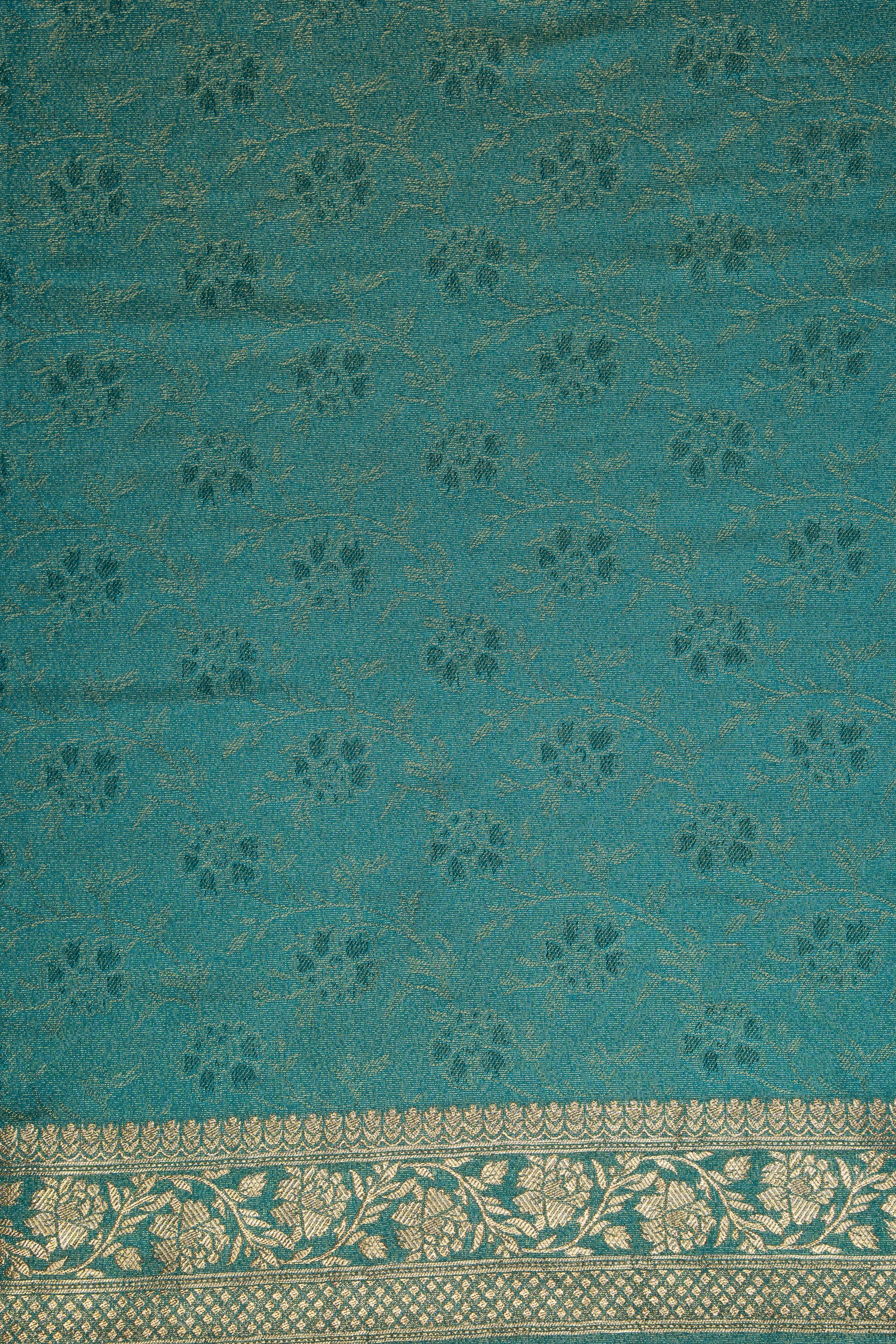 Peacock Green Tissue Silk Saree