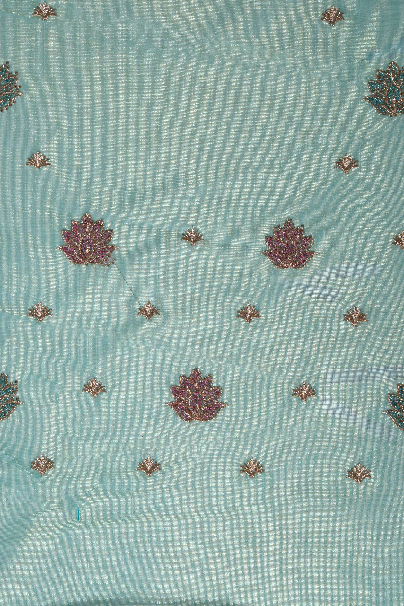 Turquoise Georgette Saree With Stone Work