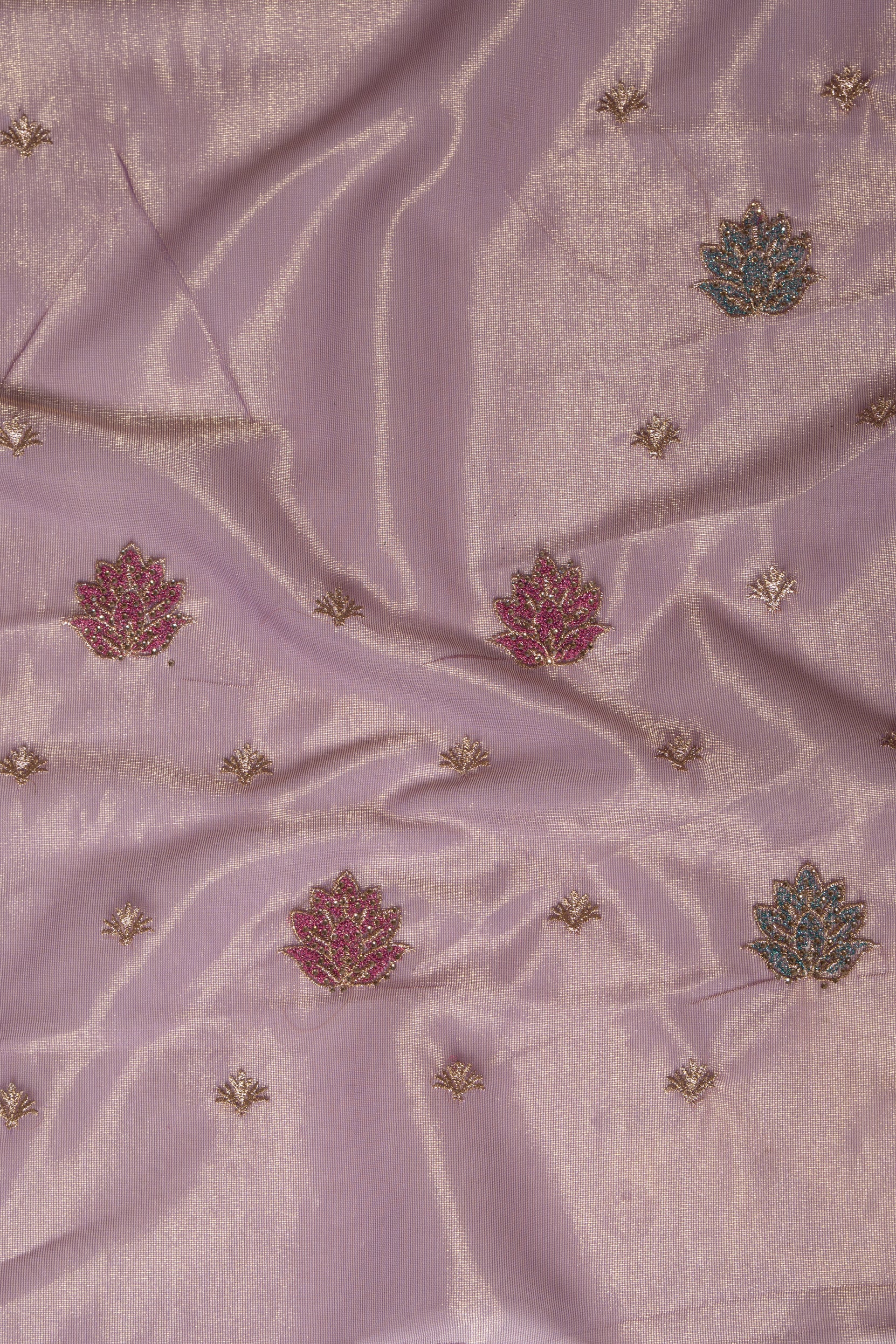 Purple Georgette Saree With Stone Work