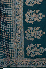 Peacock Blue Katan Silk Banarasi Saree
