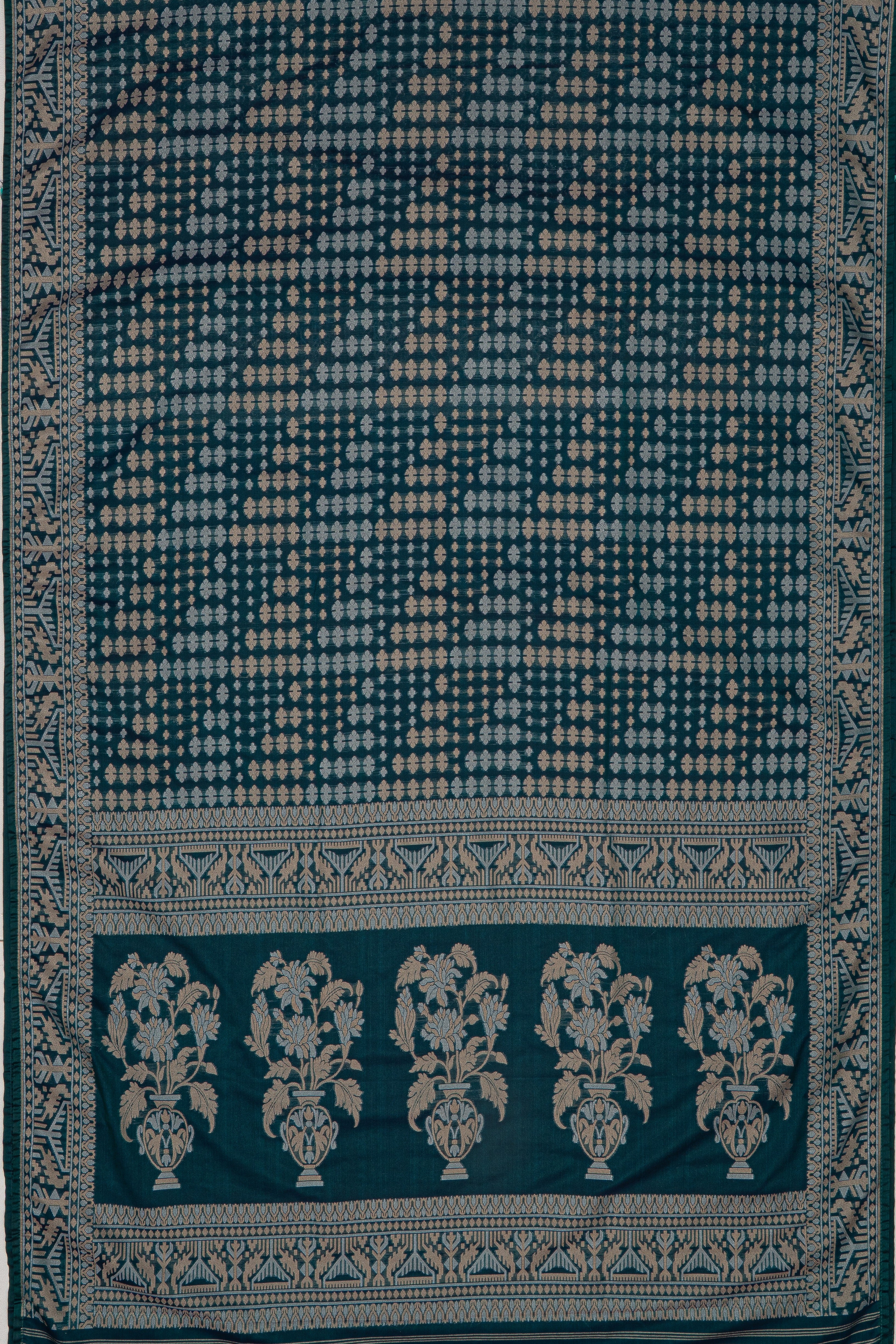 Peacock Blue Katan Silk Banarasi Saree