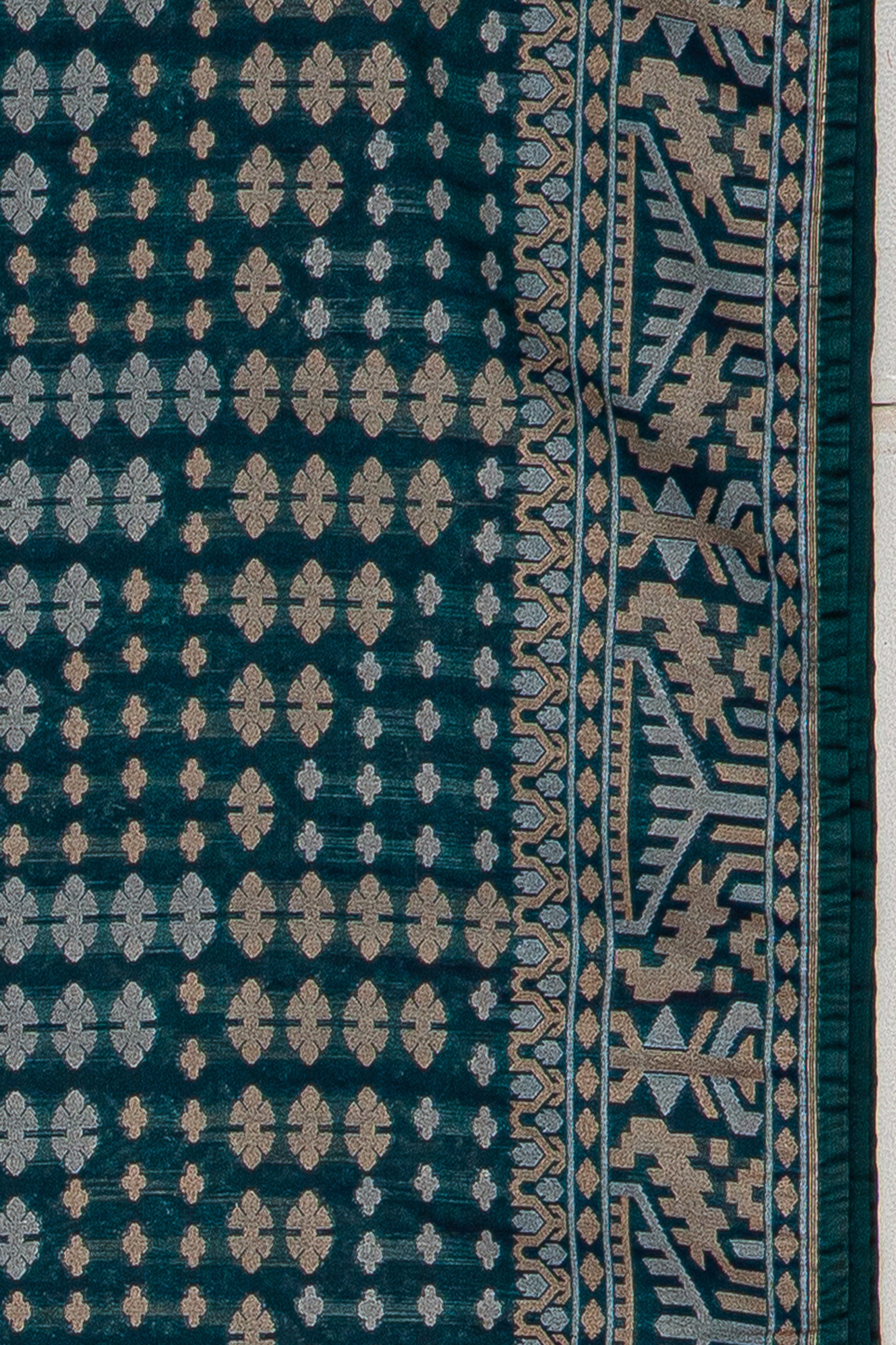 Peacock Blue Katan Silk Banarasi Saree