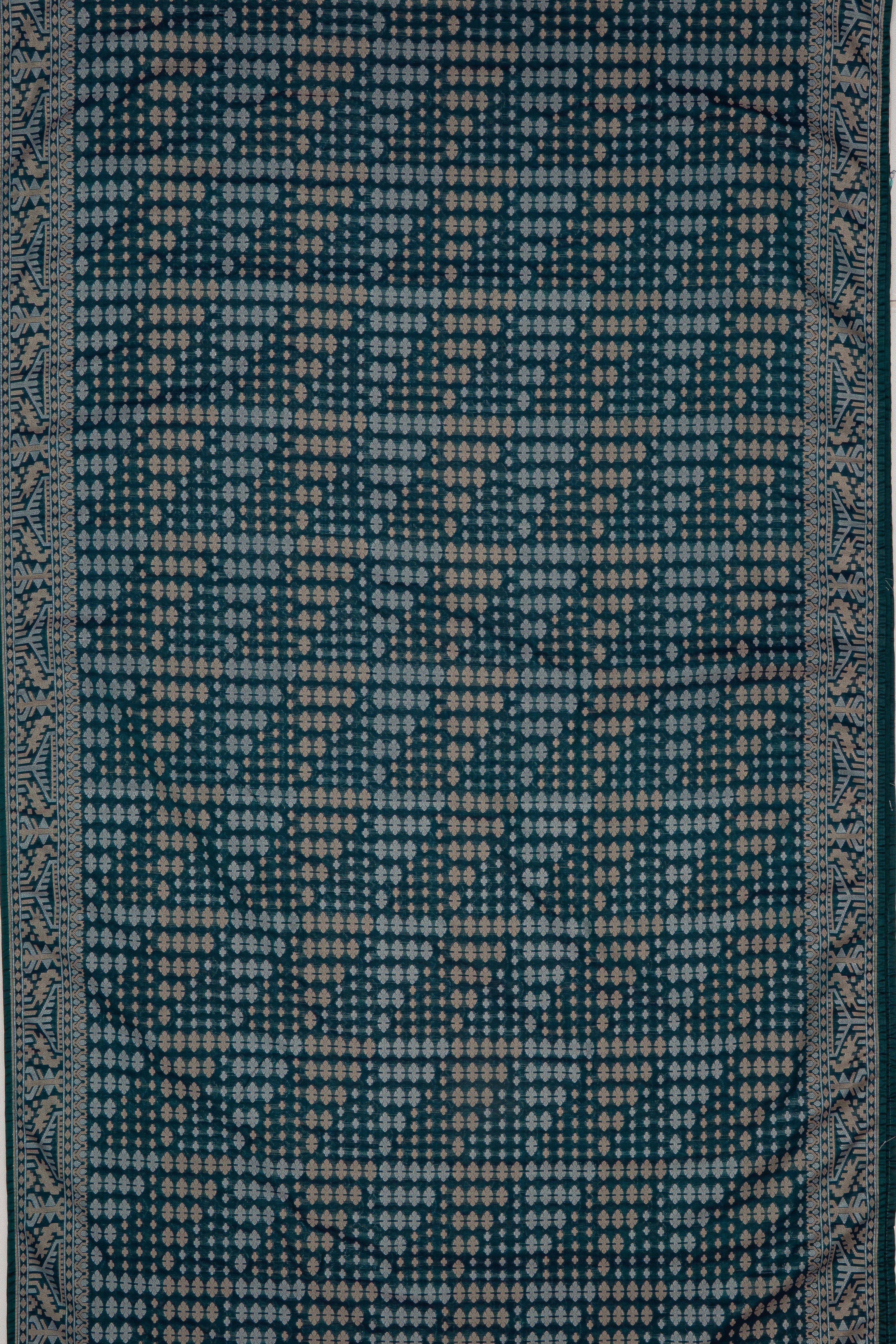 Peacock Blue Katan Silk Banarasi Saree