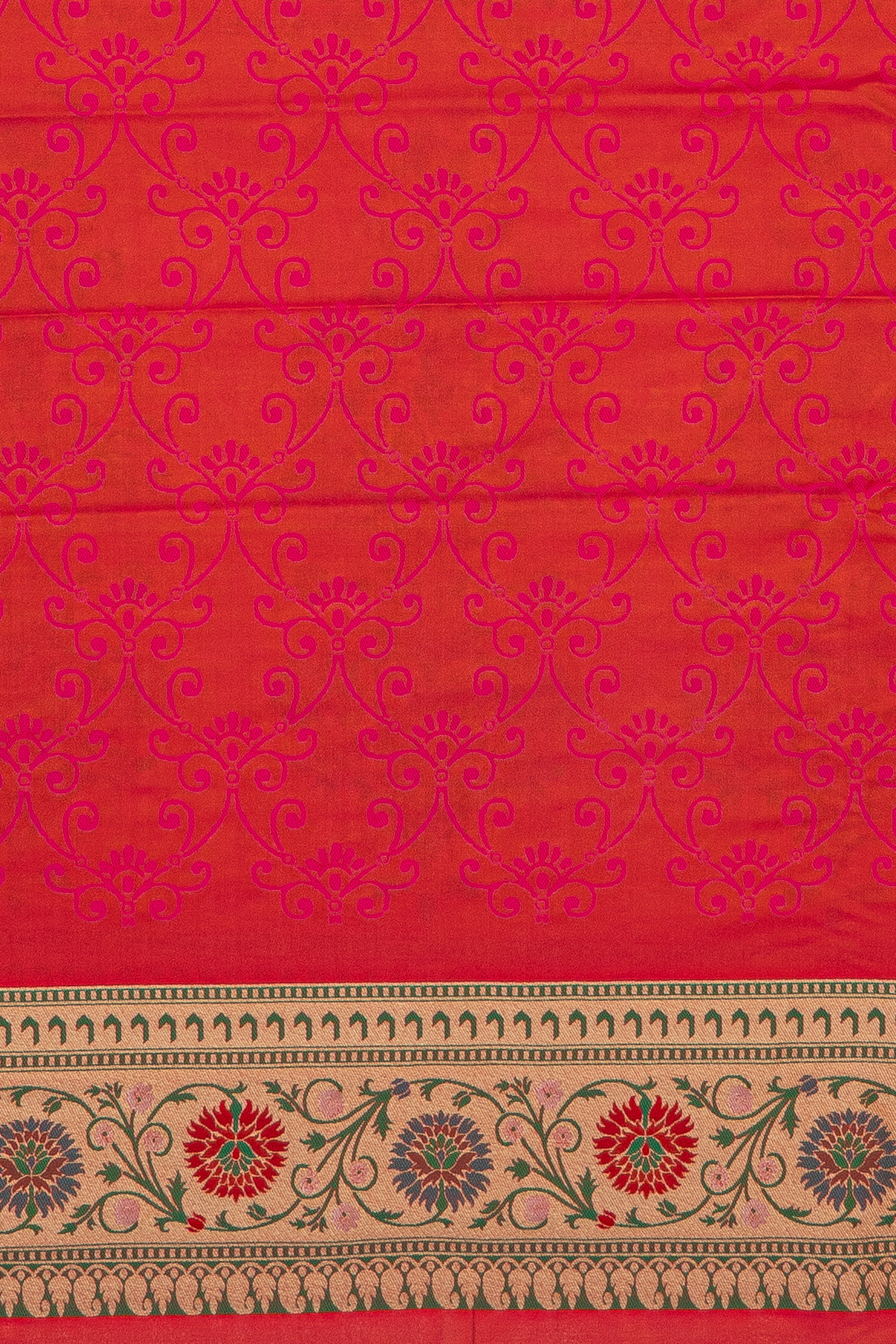 Orange Katan Silk Banarasi Brocade Saree