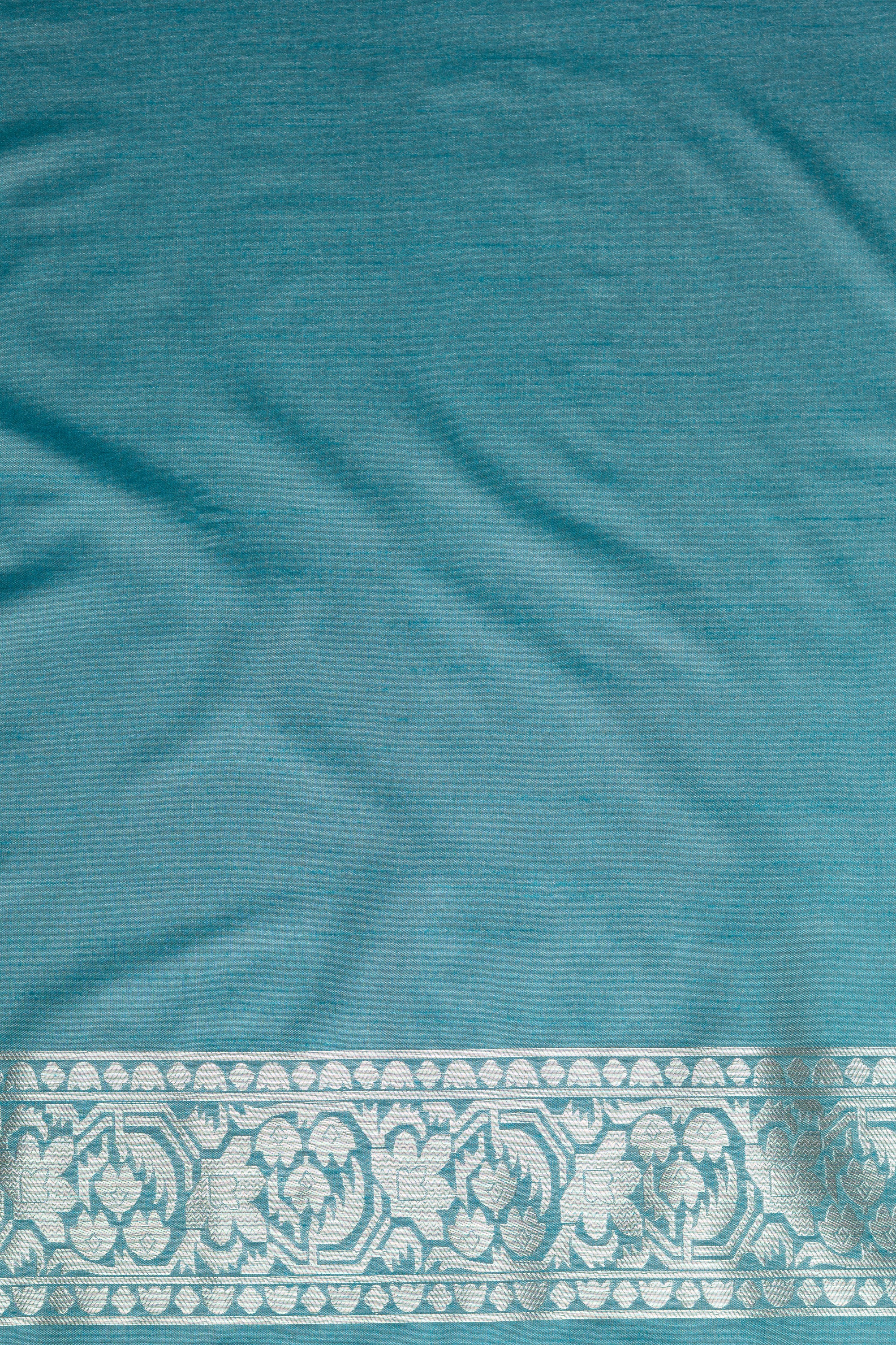 Sea Green Soft Silk Brocade Saree