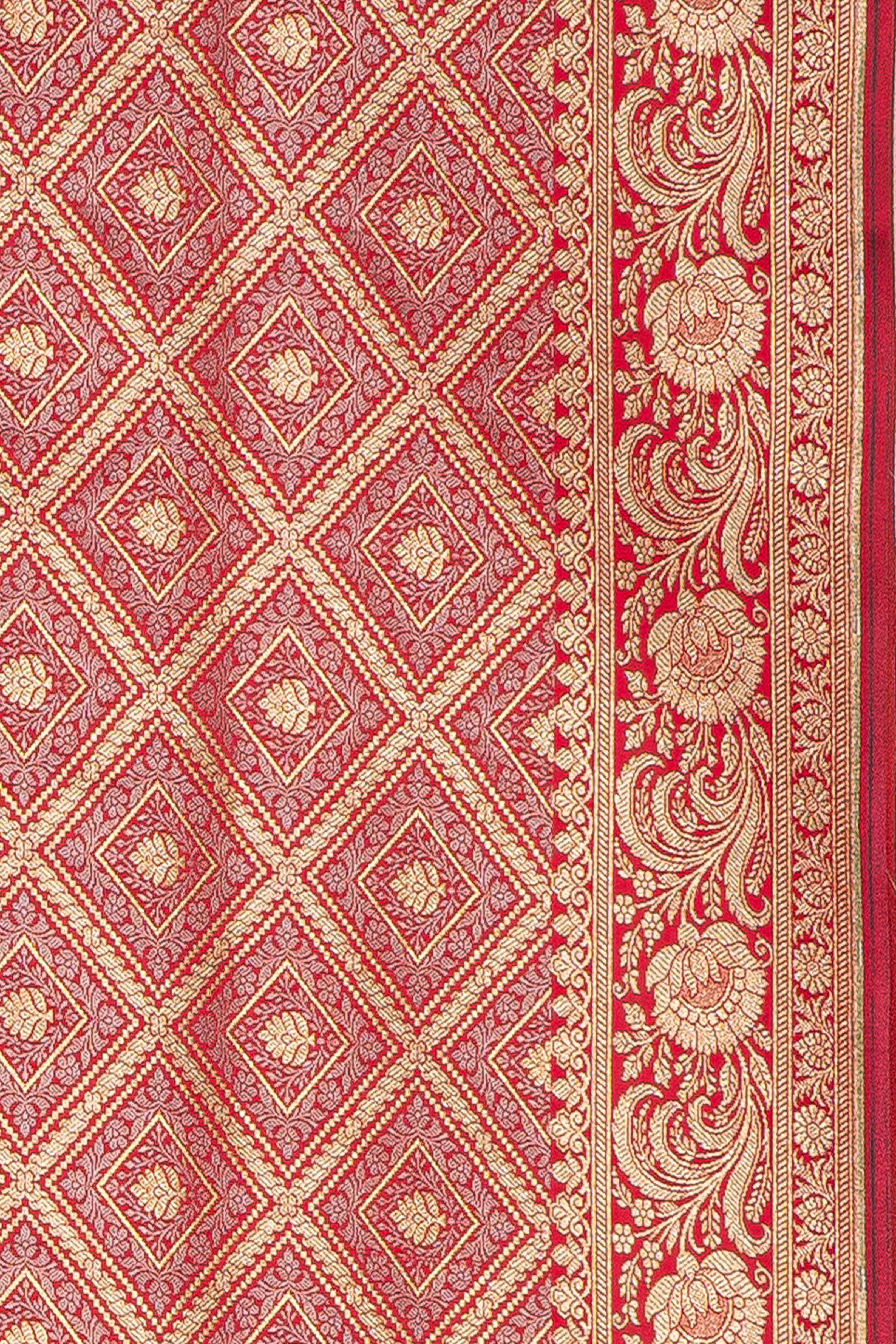Pink Katan Silk Banarasi Brocade Saree