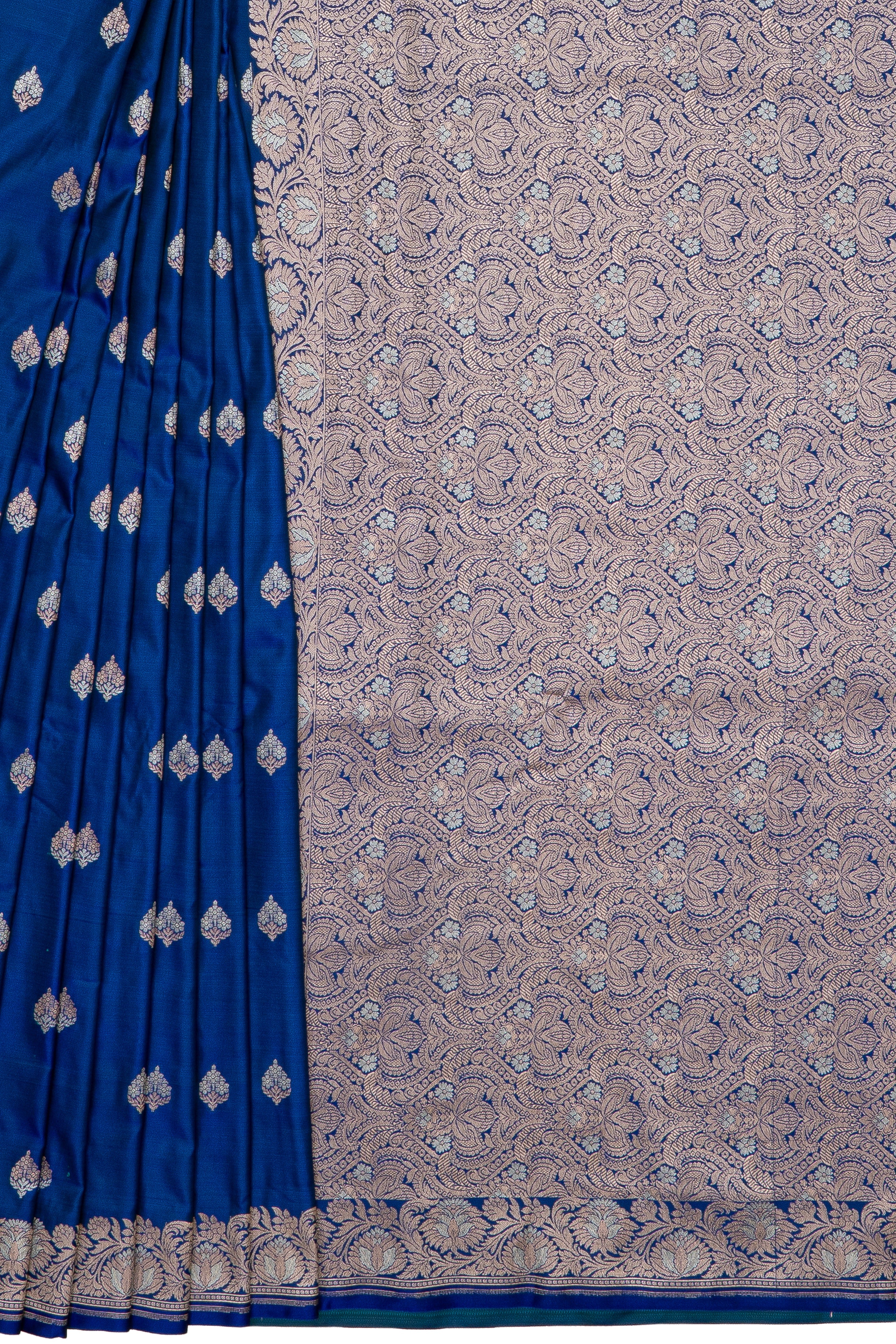 Royal Blue Soft Silk Banarasi Saree