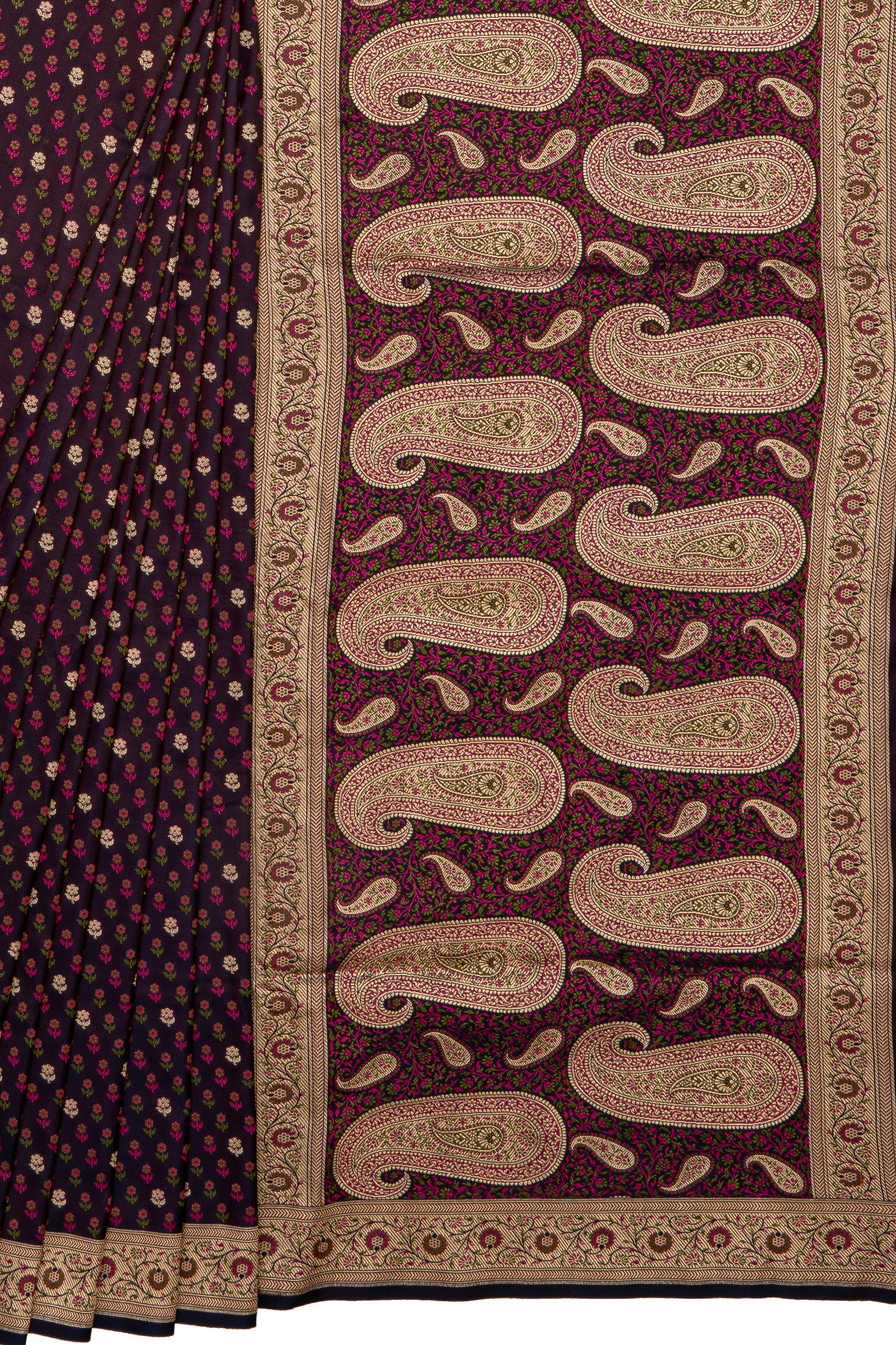 Purple Katan Silk Banarasi Saree with Jamawar motifs