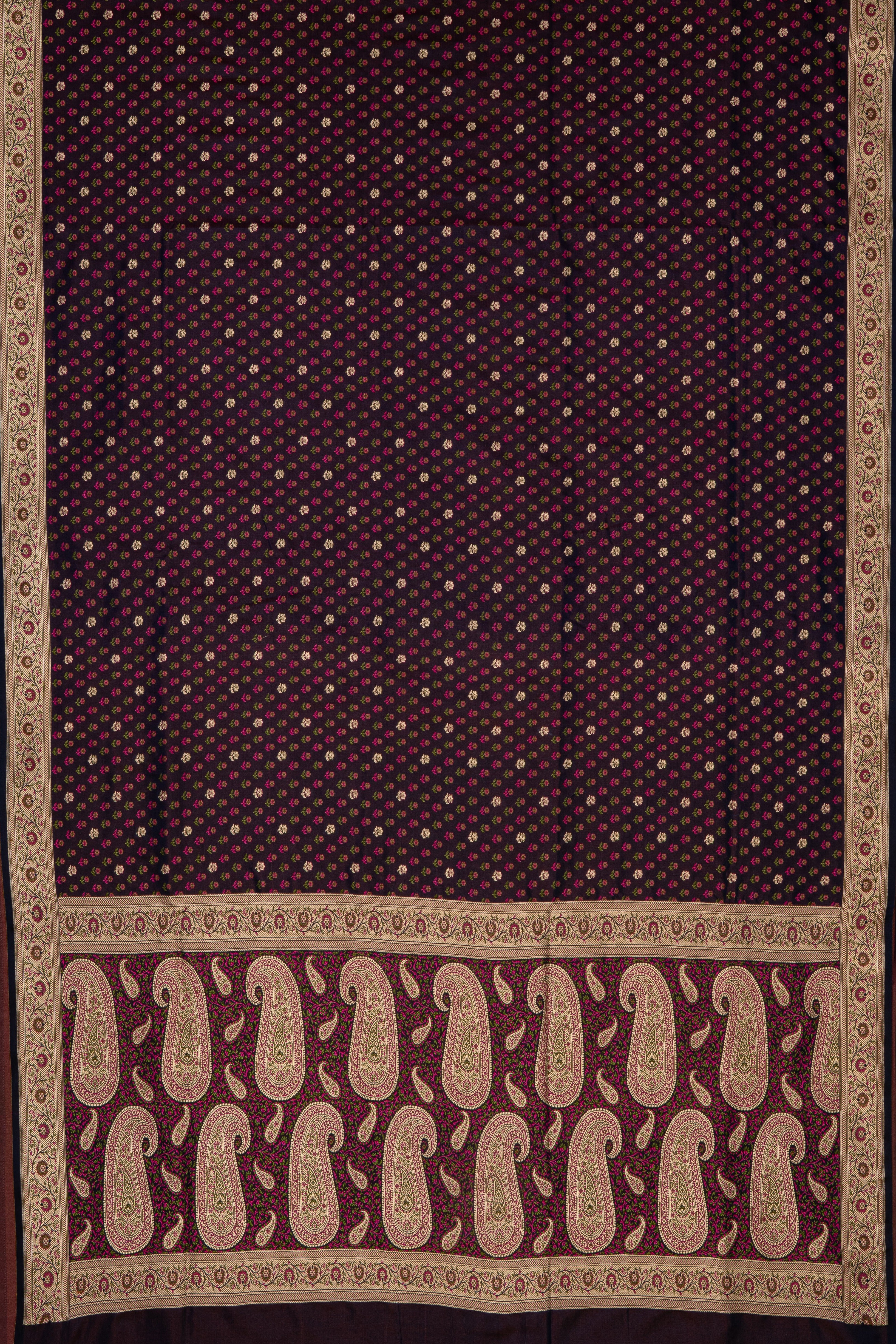 Purple Katan Silk Banarasi Saree with Jamawar motifs