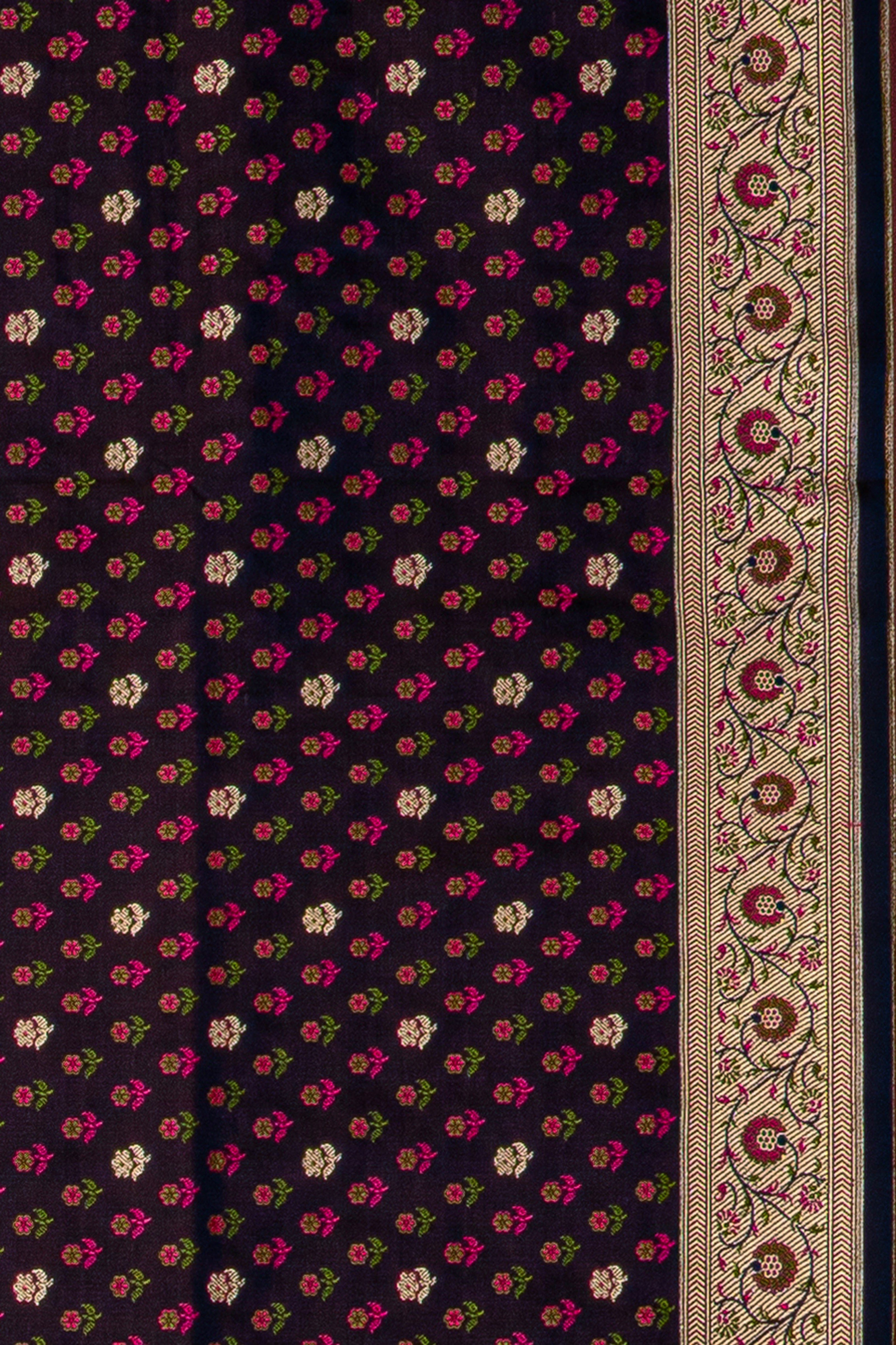 Purple Katan Silk Banarasi Saree with Jamawar motifs