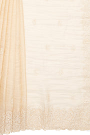 White Organza Saree with Sequins