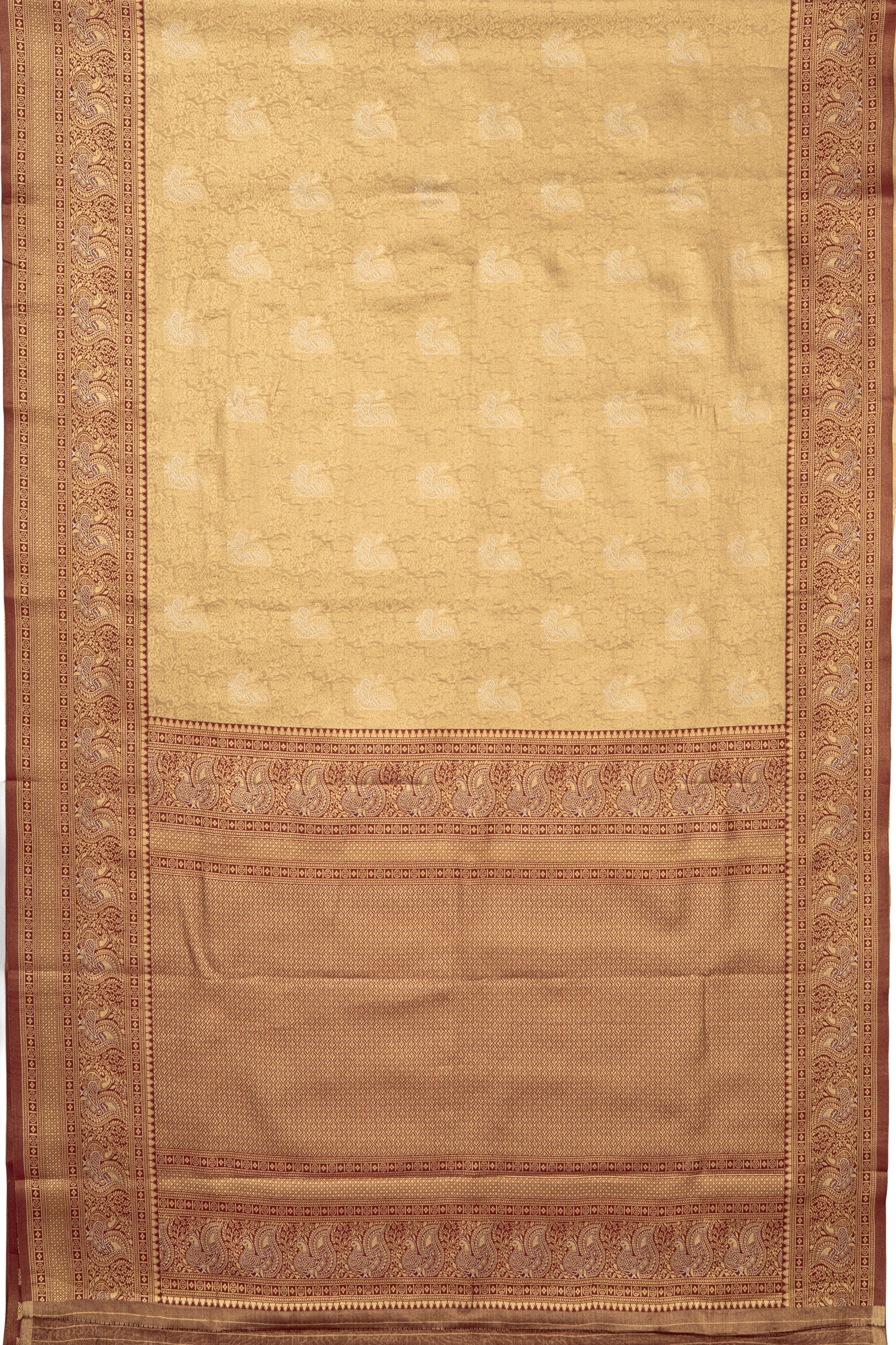 Gold Tissue Silk Kanjivaram Brocade Saree