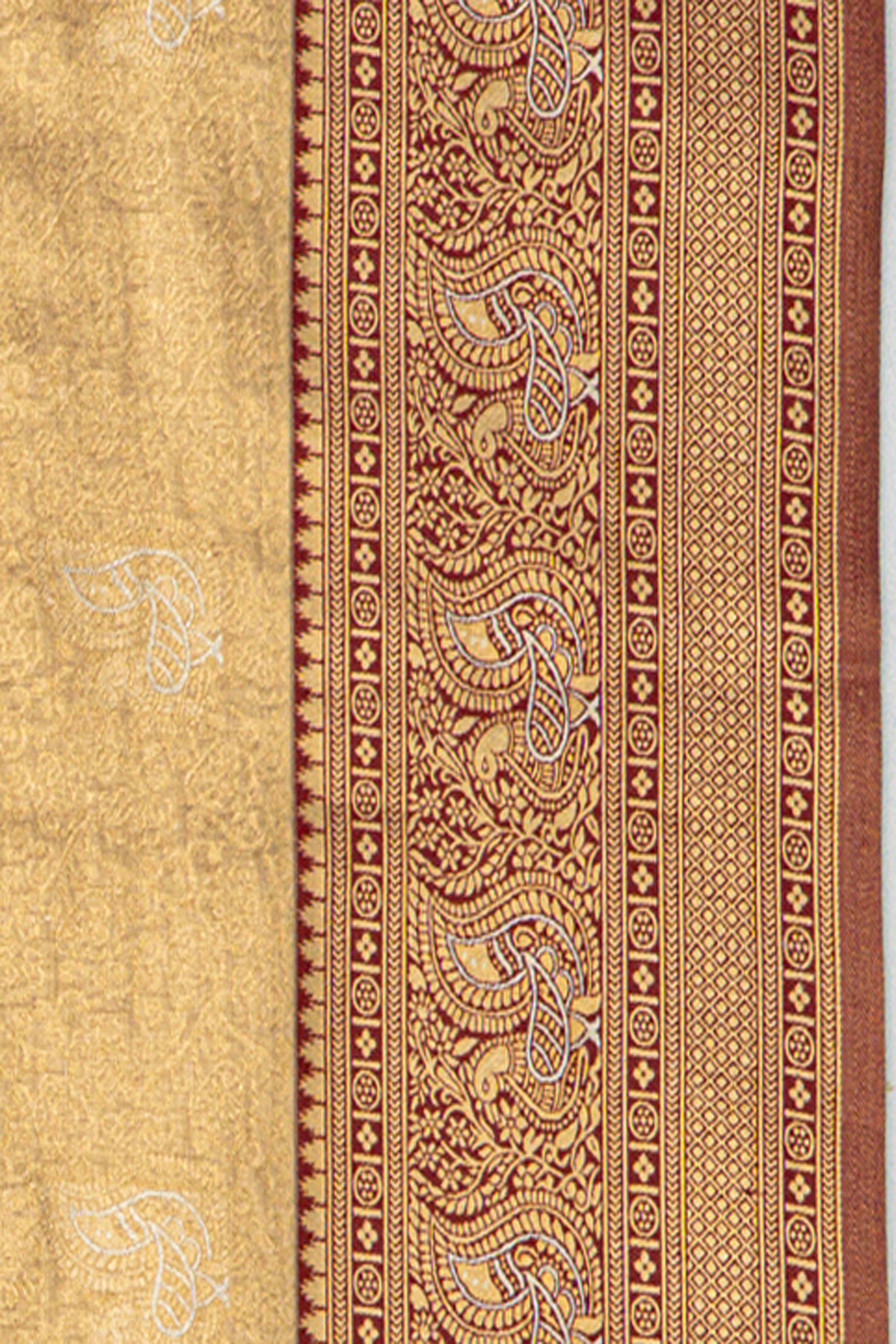 Gold Tissue Silk Kanjivaram Brocade Saree