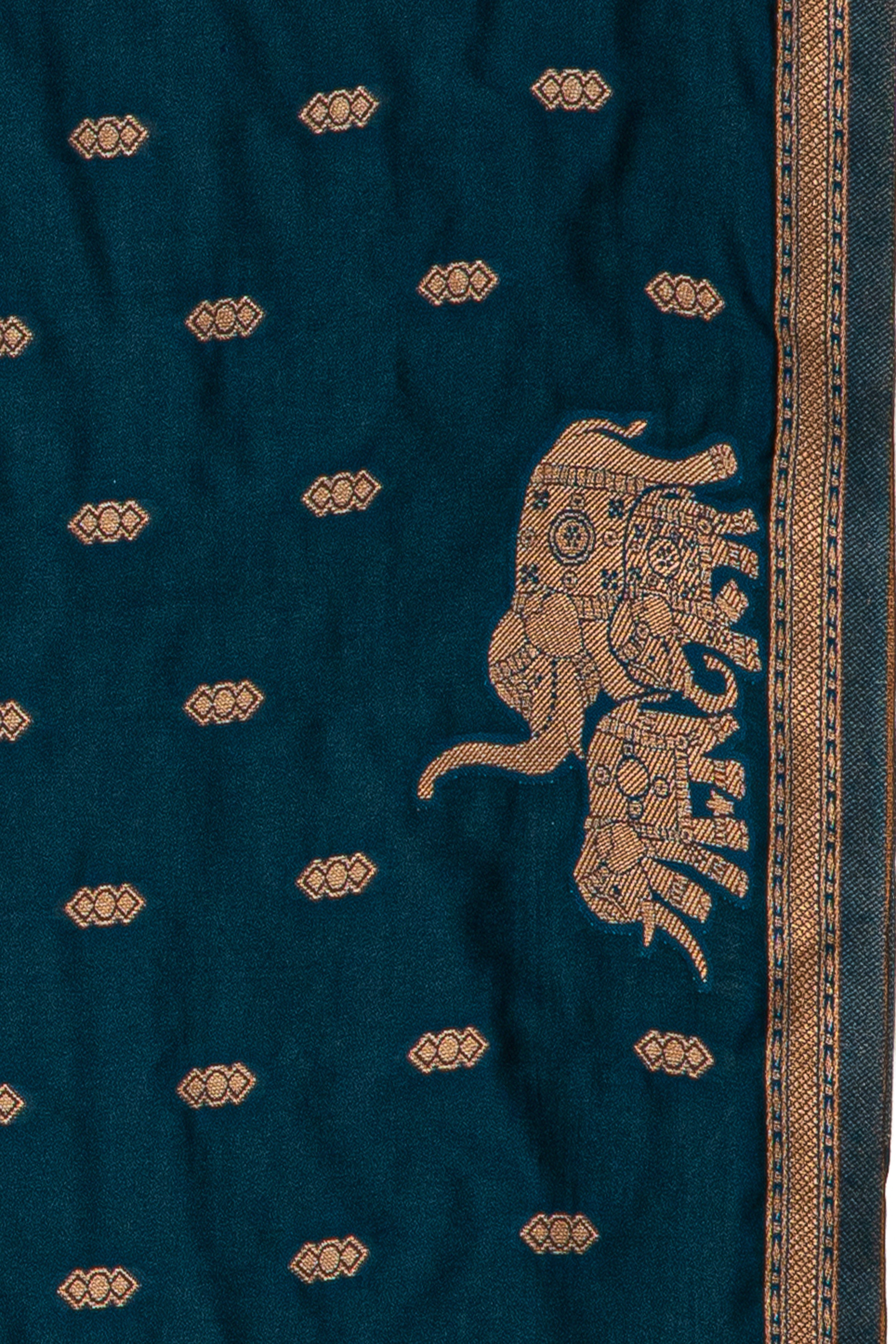 Midnight Blue Katan Silk Banarasi Saree