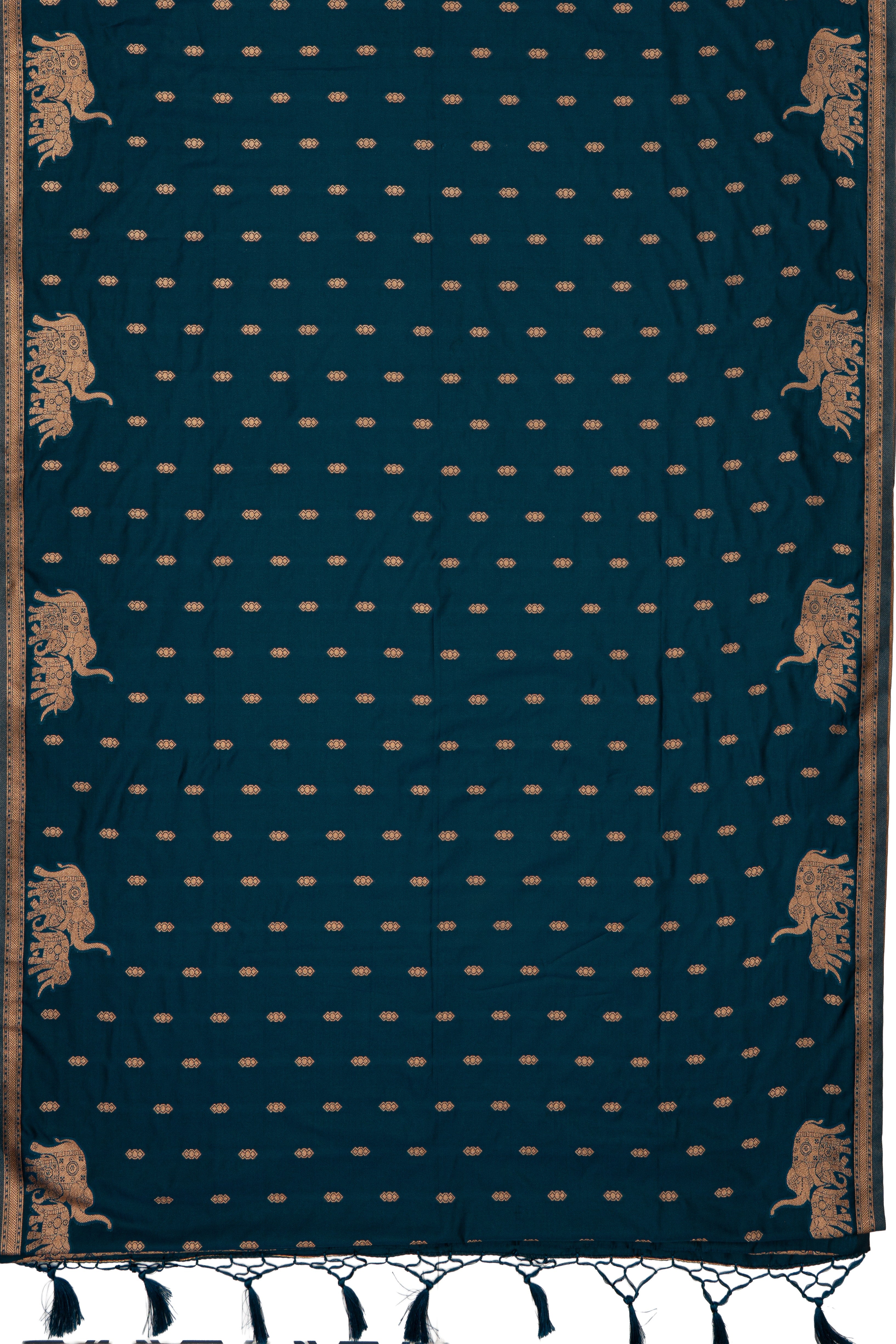 Midnight Blue Katan Silk Banarasi Saree