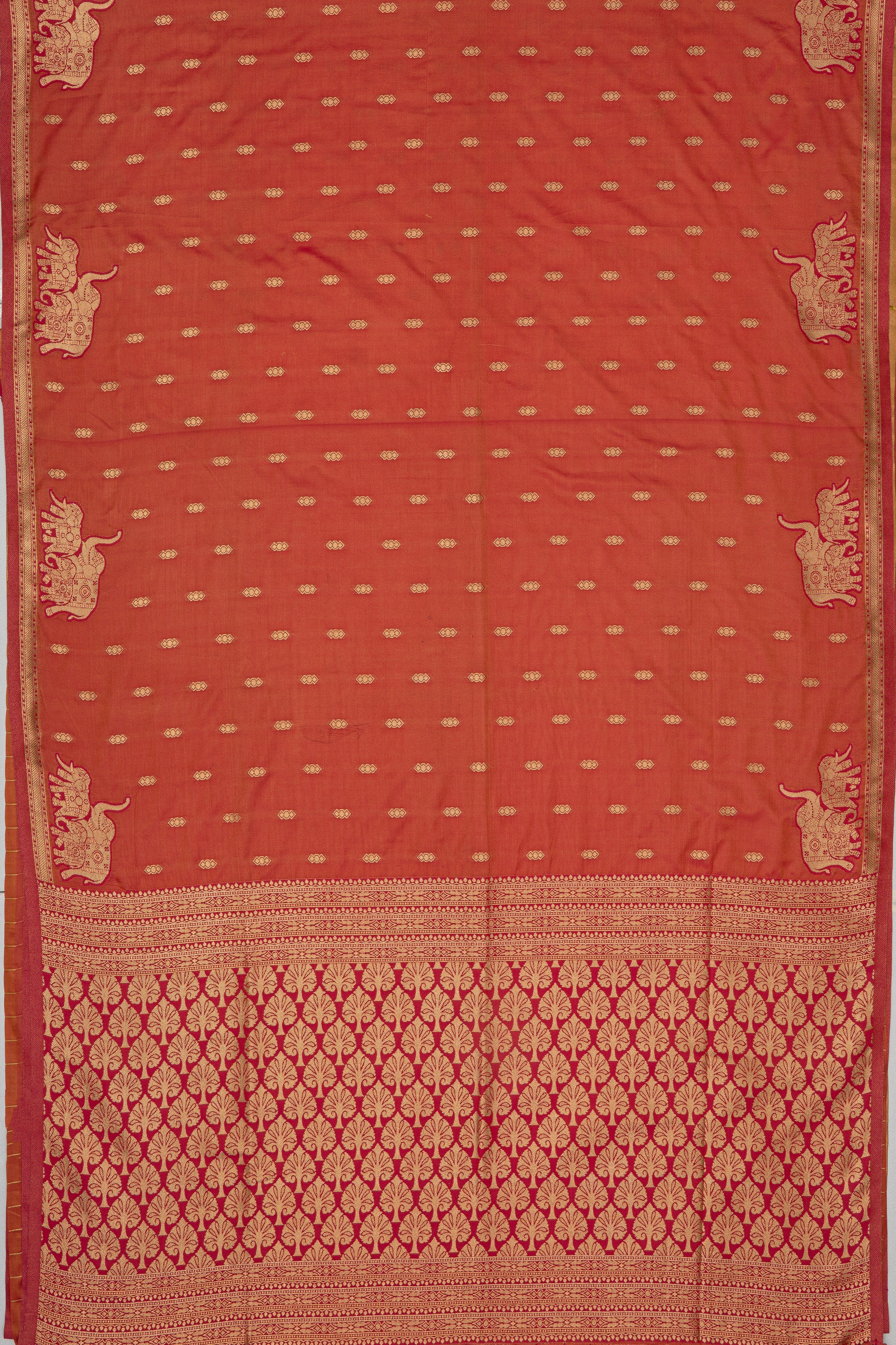 Peach Katan Silk Banarasi Saree