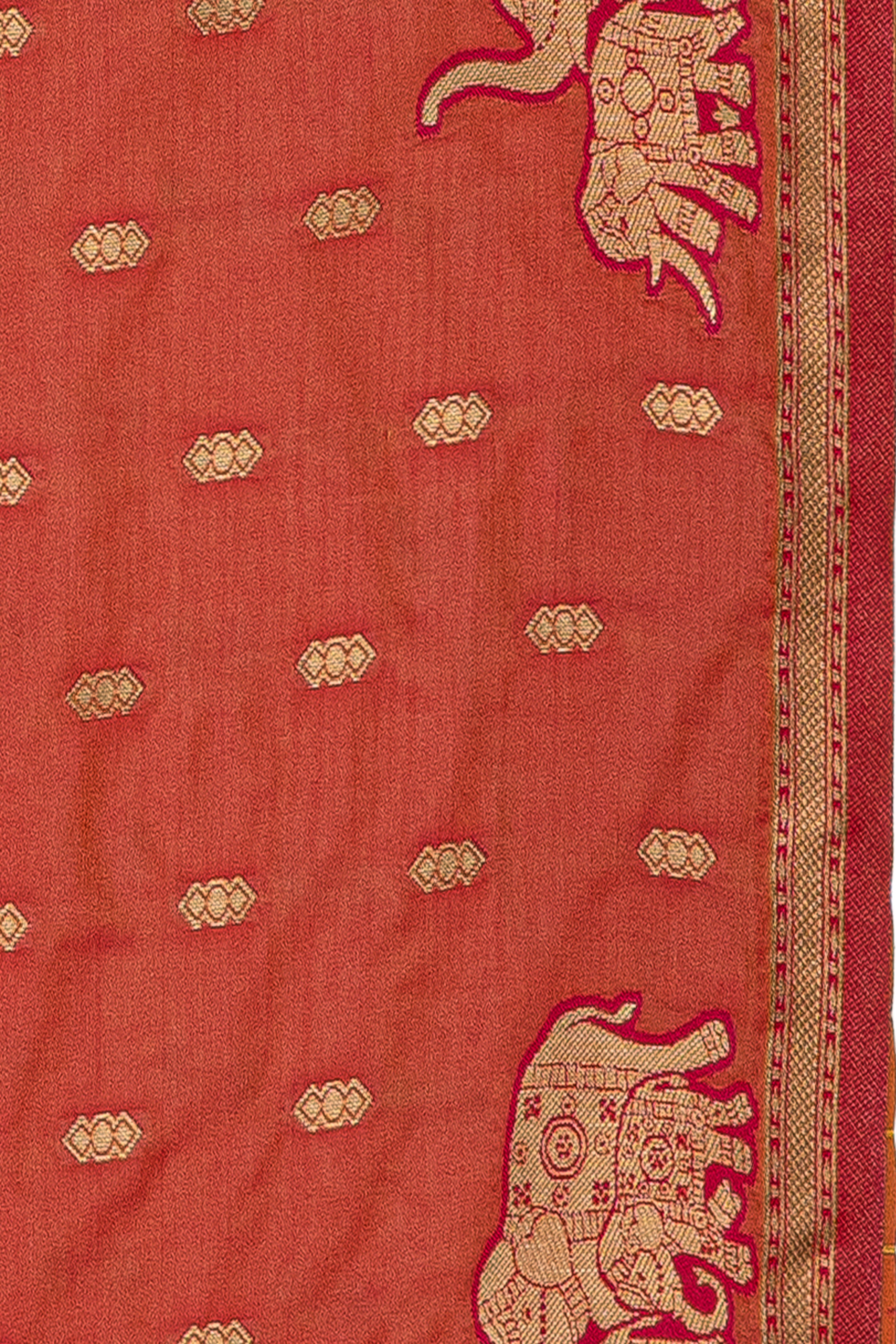 Peach Katan Silk Banarasi Saree