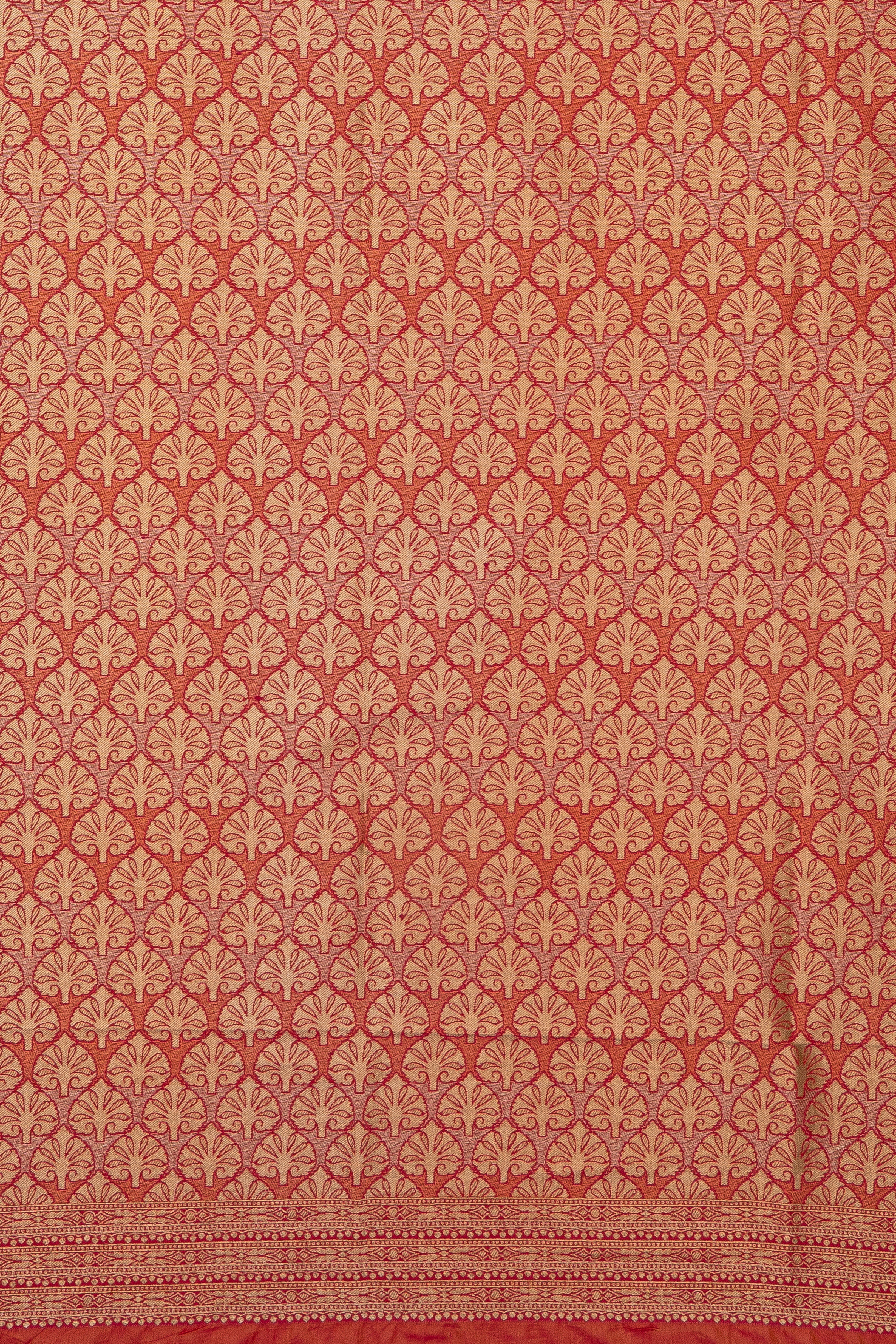 Peach Katan Silk Banarasi Saree