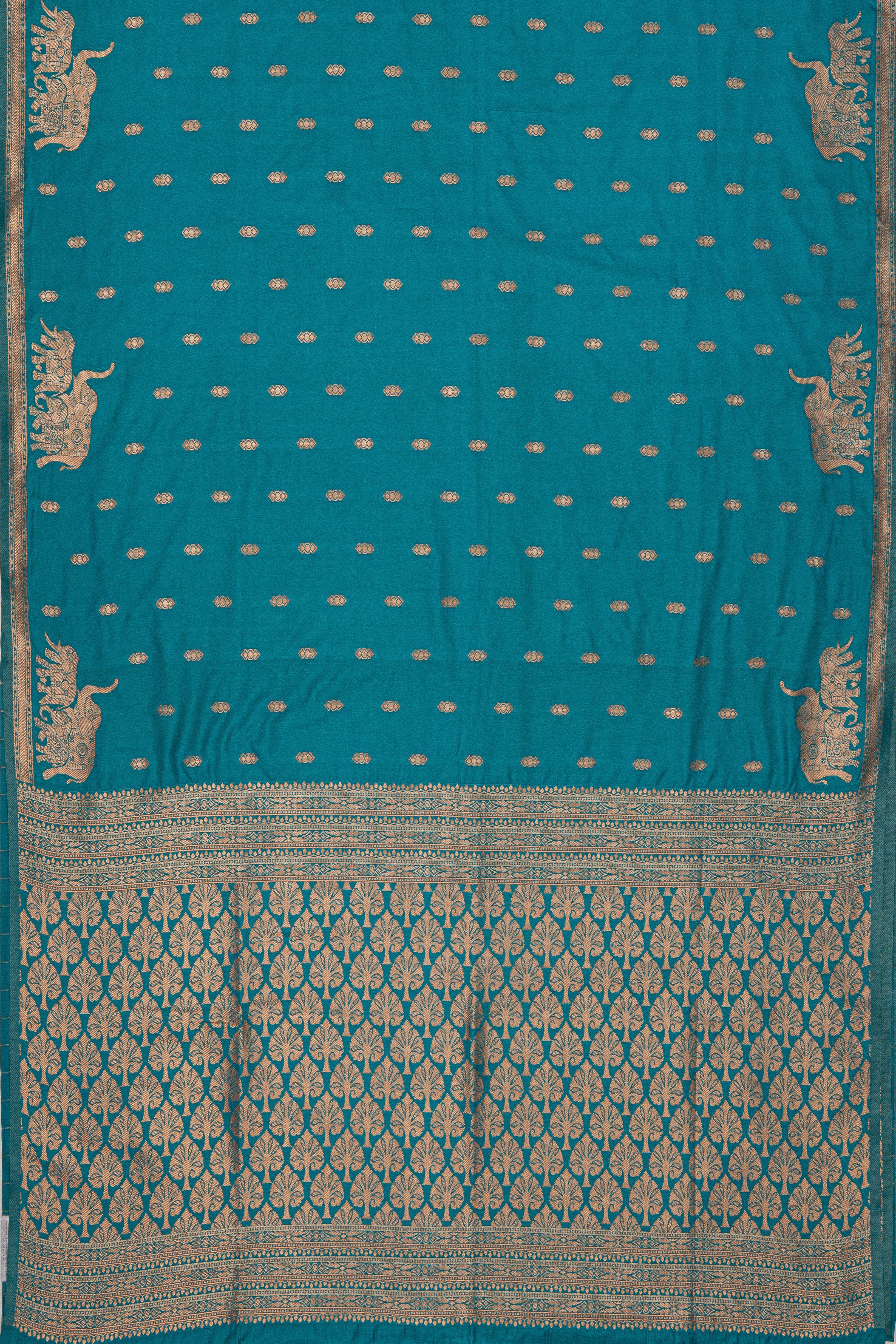 Sea Blue Katan Silk Banarasi Saree