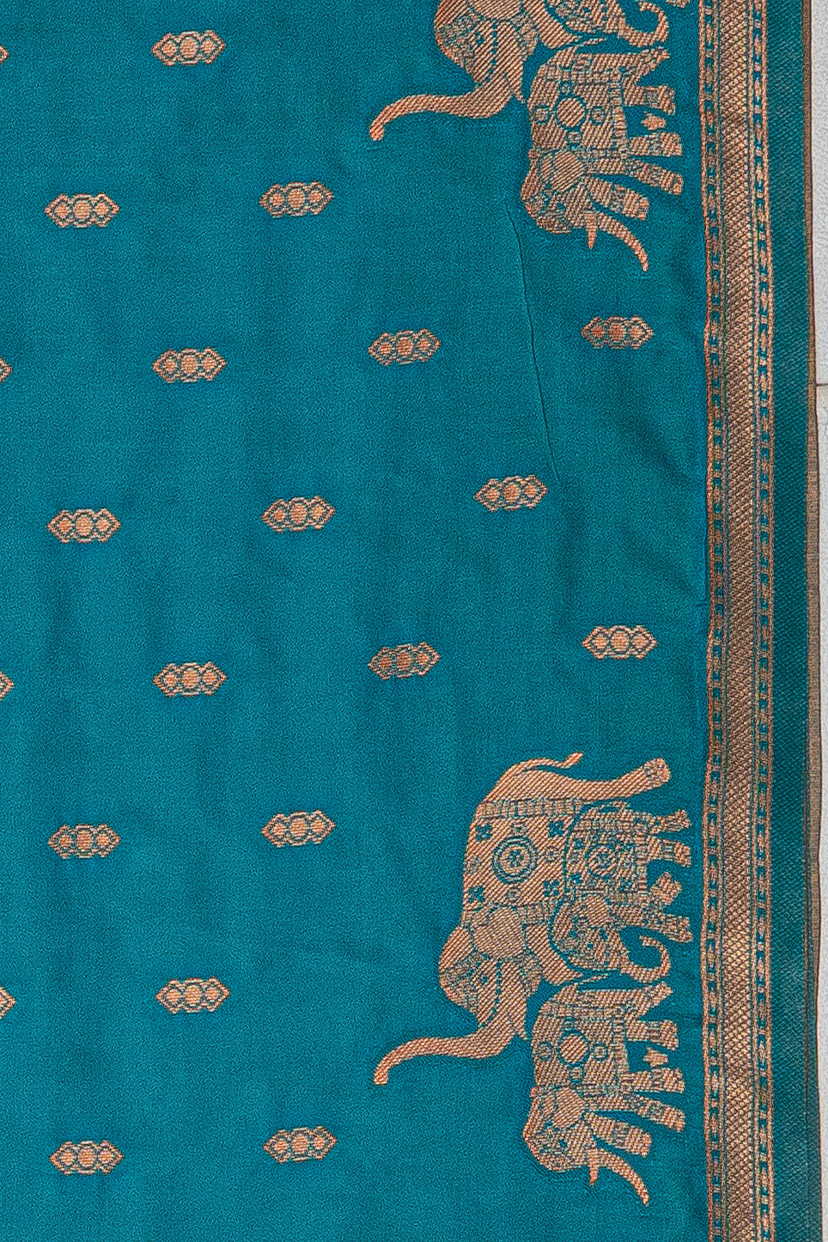 Sea Blue Katan Silk Banarasi Saree