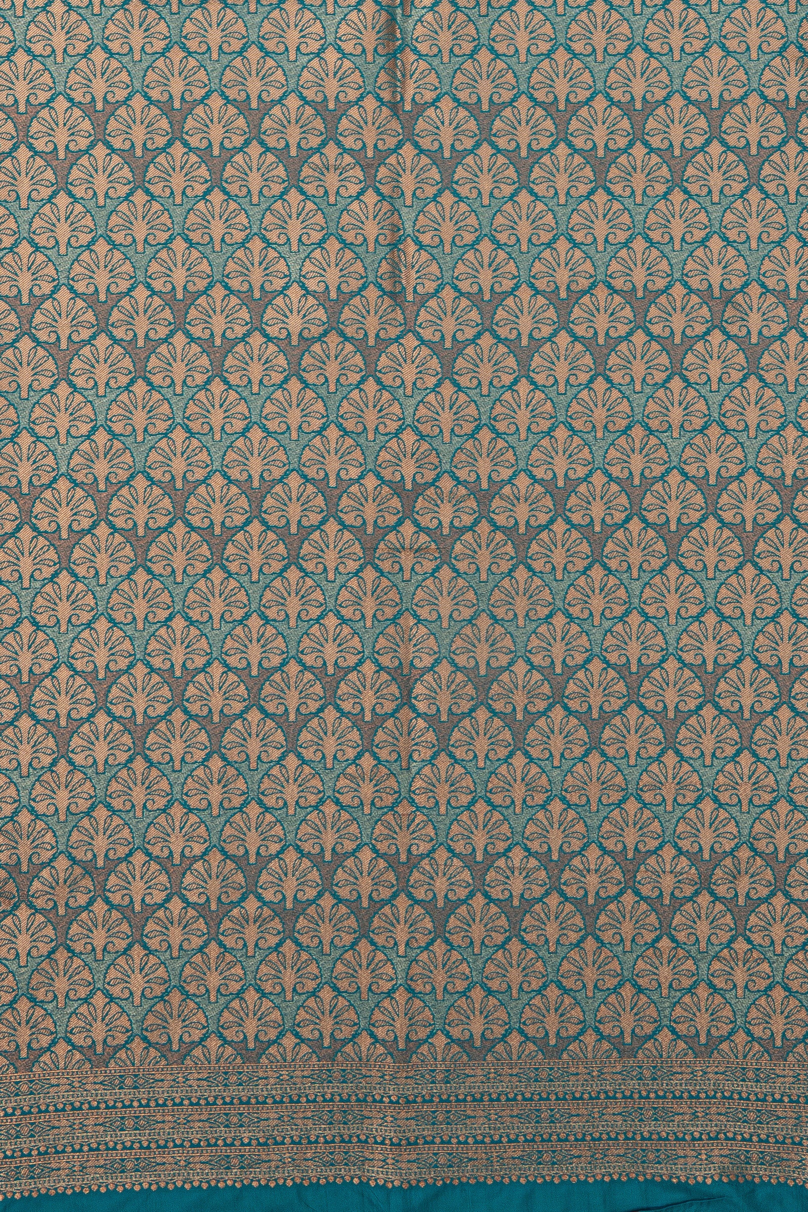 Sea Blue Katan Silk Banarasi Saree