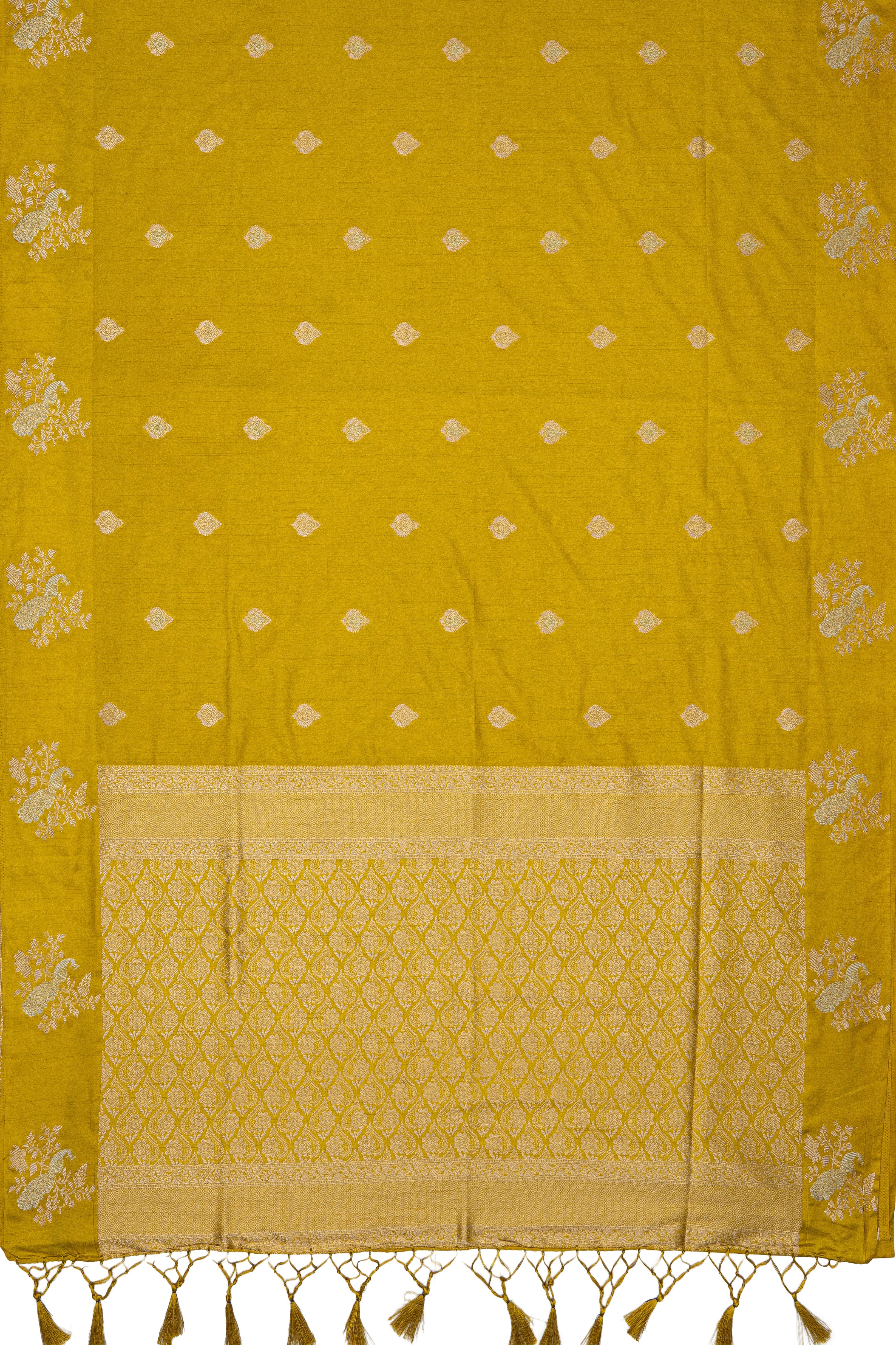 Yellow Dupion Silk Banarasi Saree