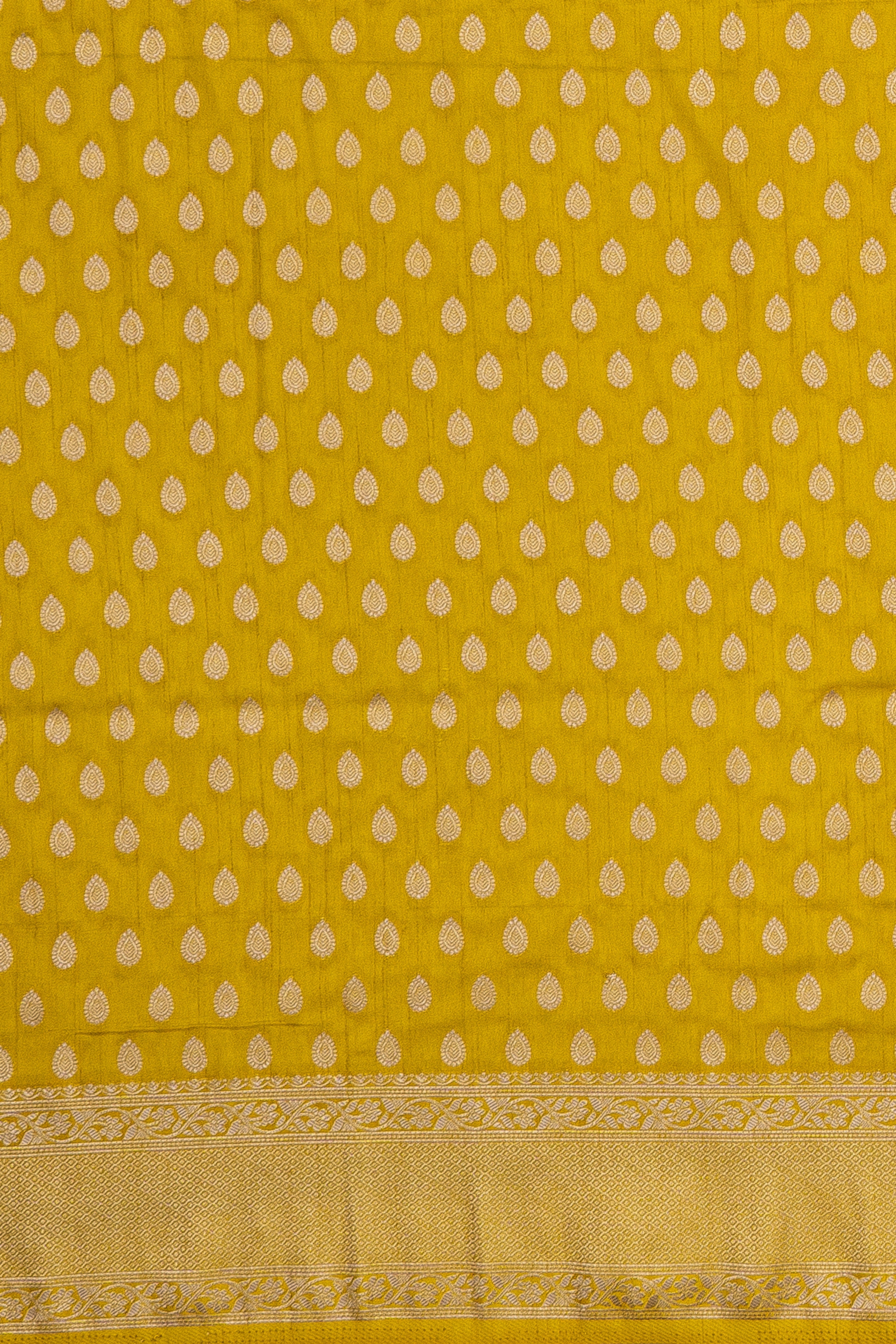 Yellow Dupion Silk Banarasi Saree