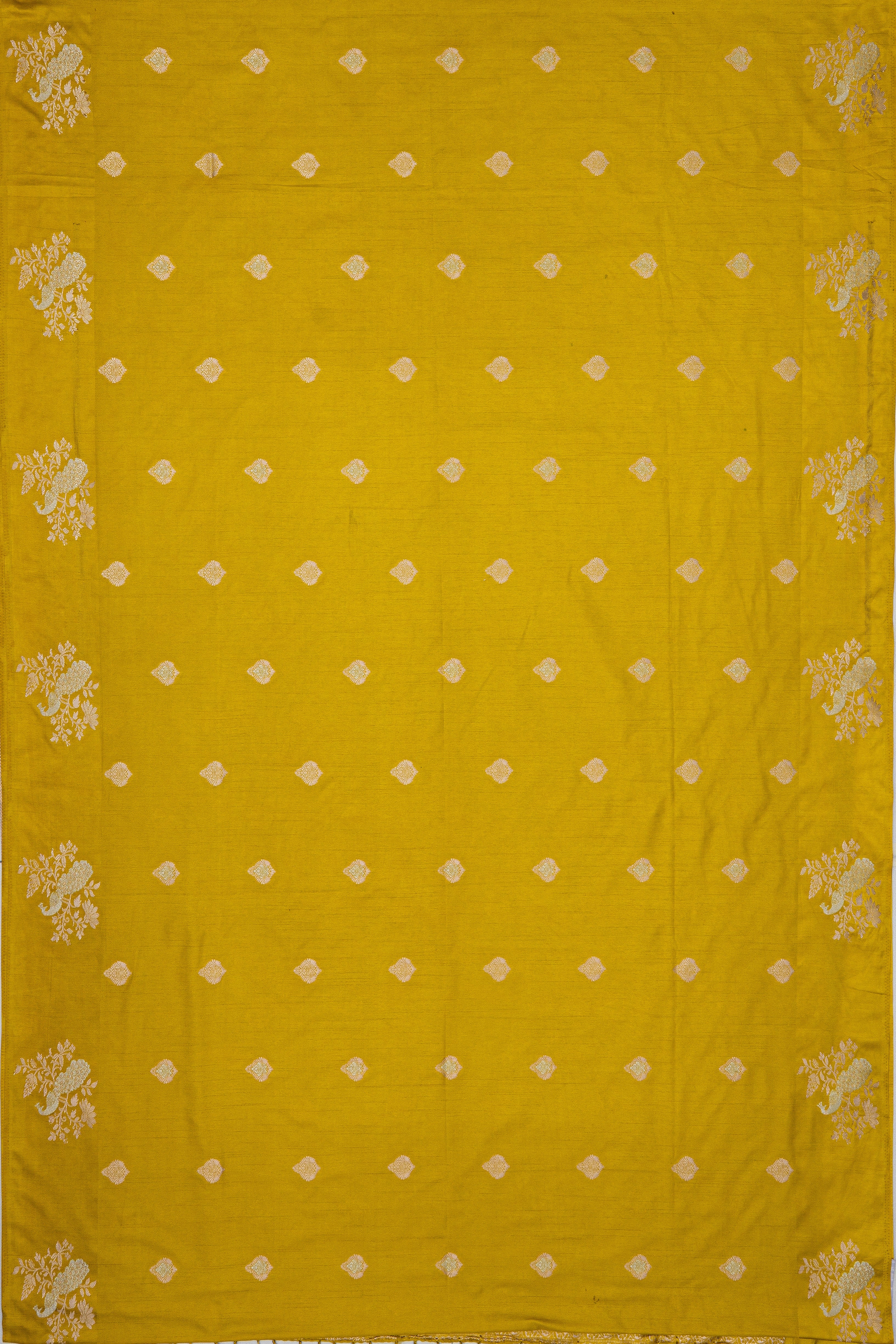 Yellow Dupion Silk Banarasi Saree