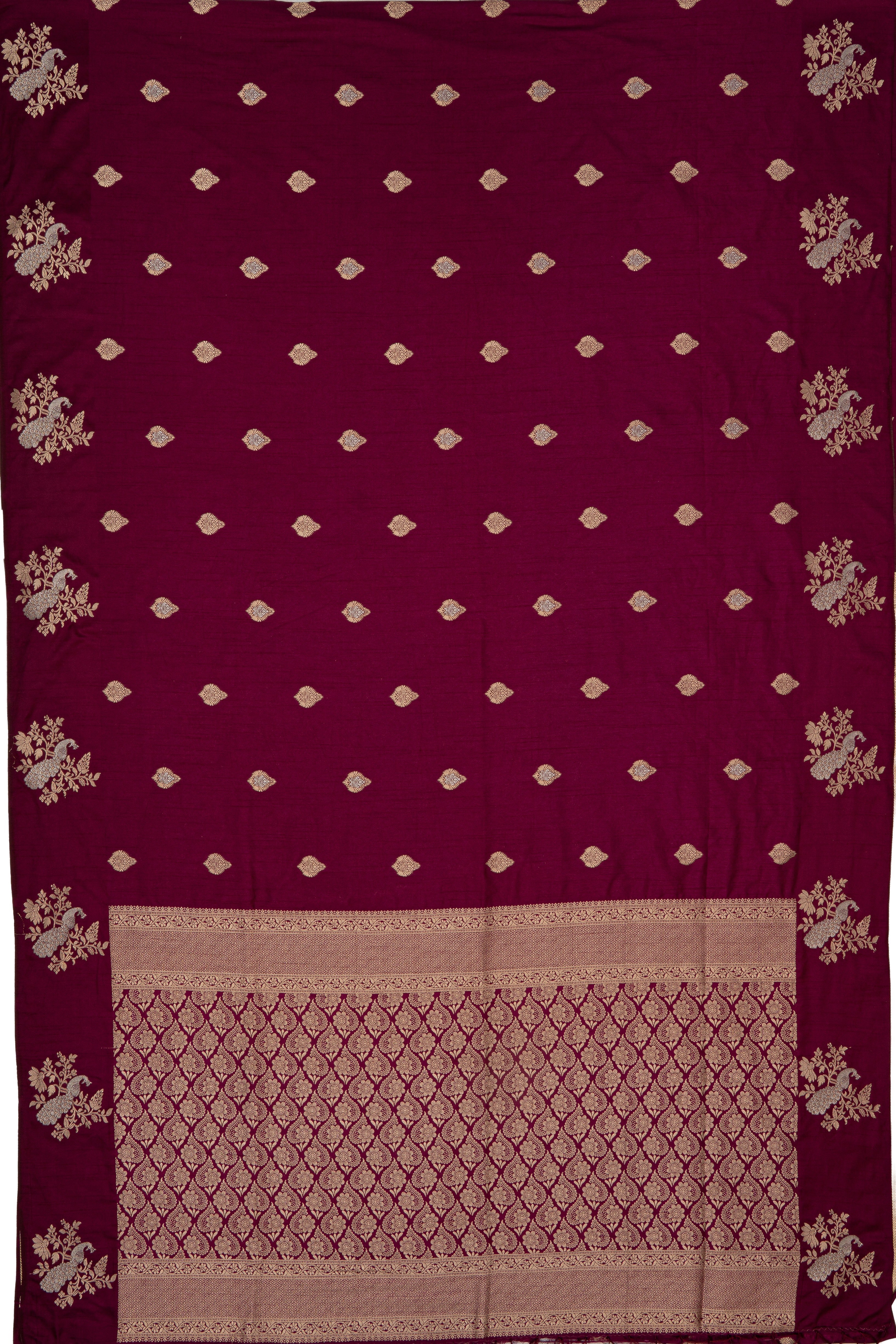 Wine Soft Silk Banarasi Saree