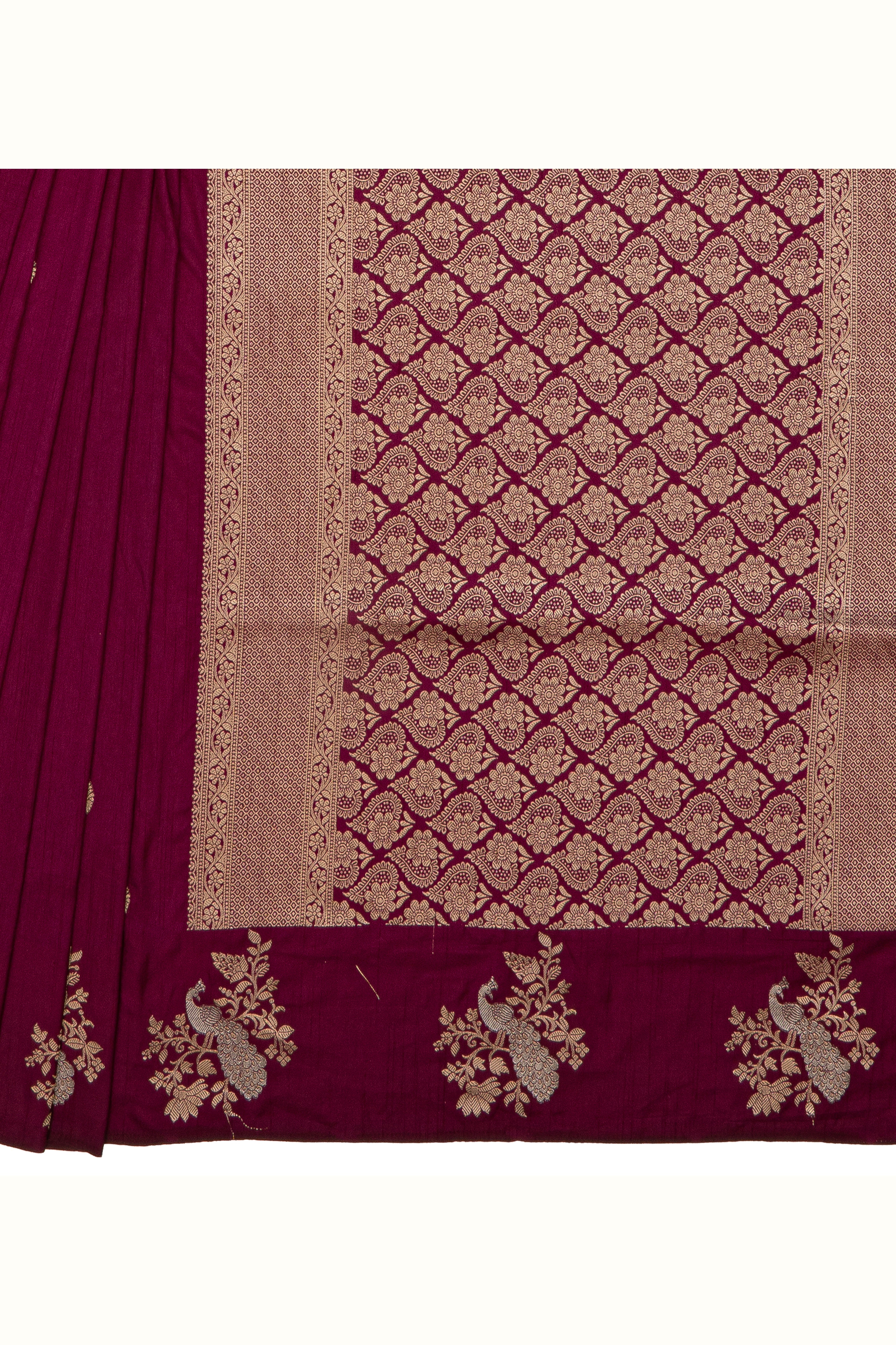 Wine Soft Silk Banarasi Saree