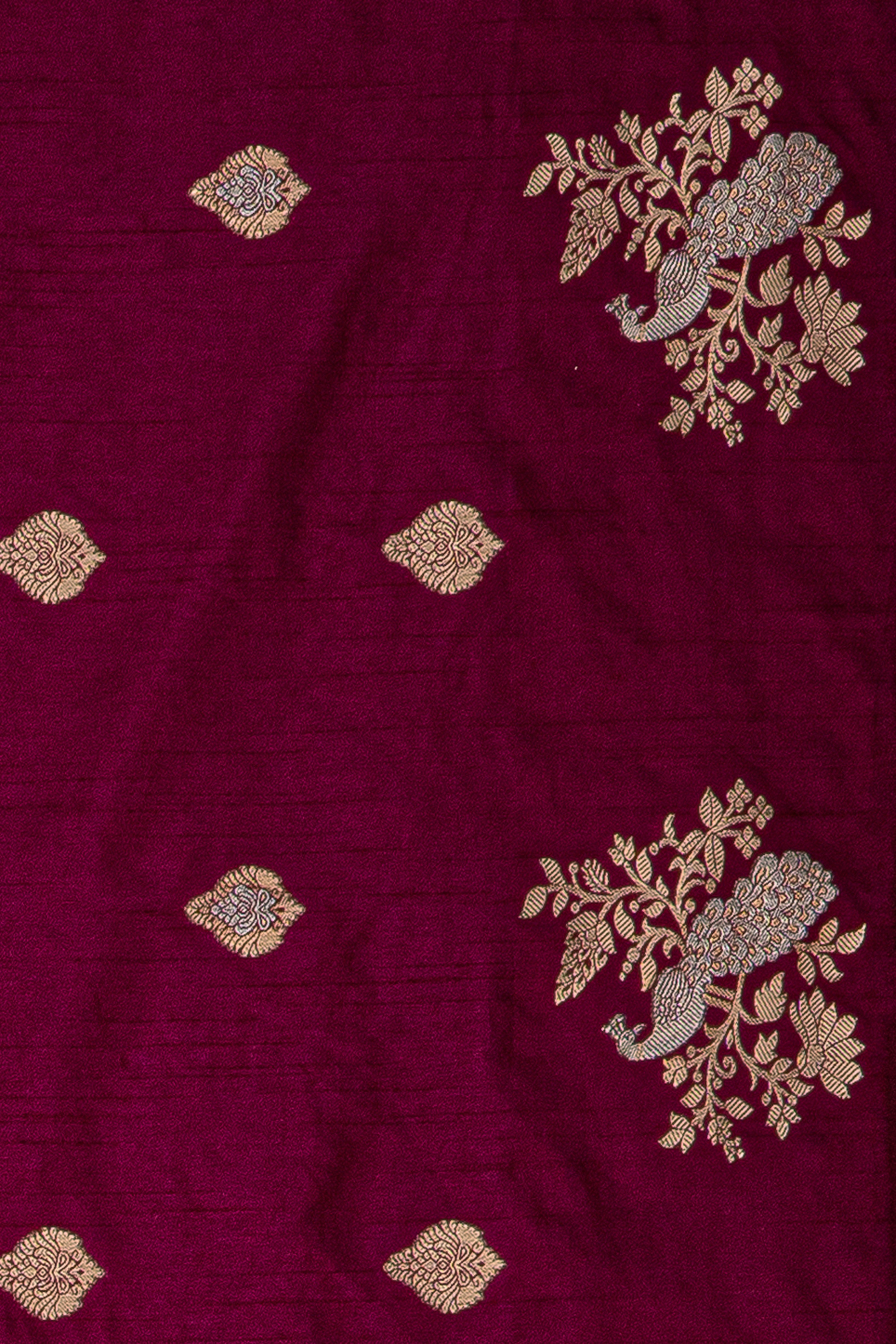 Wine Soft Silk Banarasi Saree