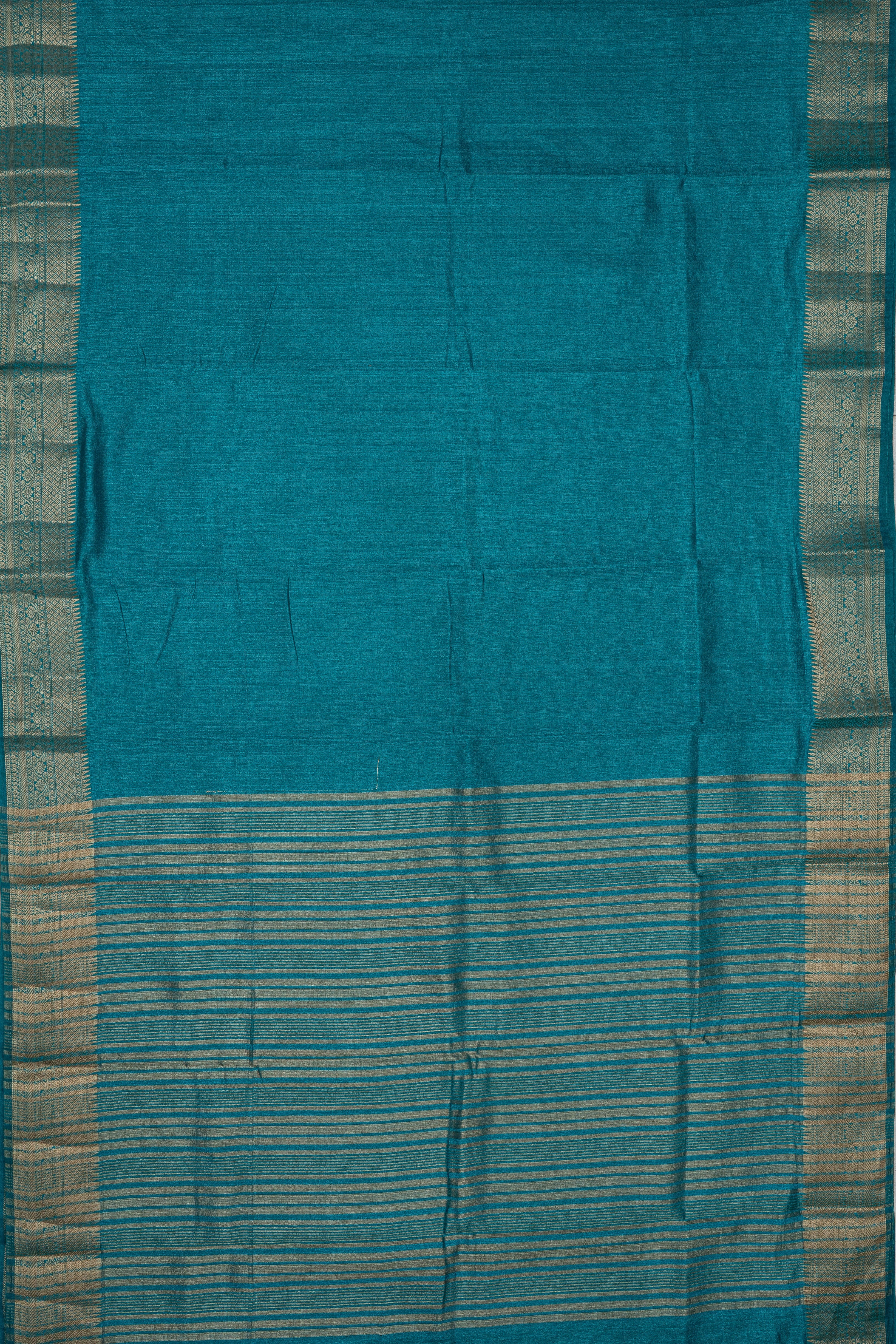 Teal Jute Silk Saree