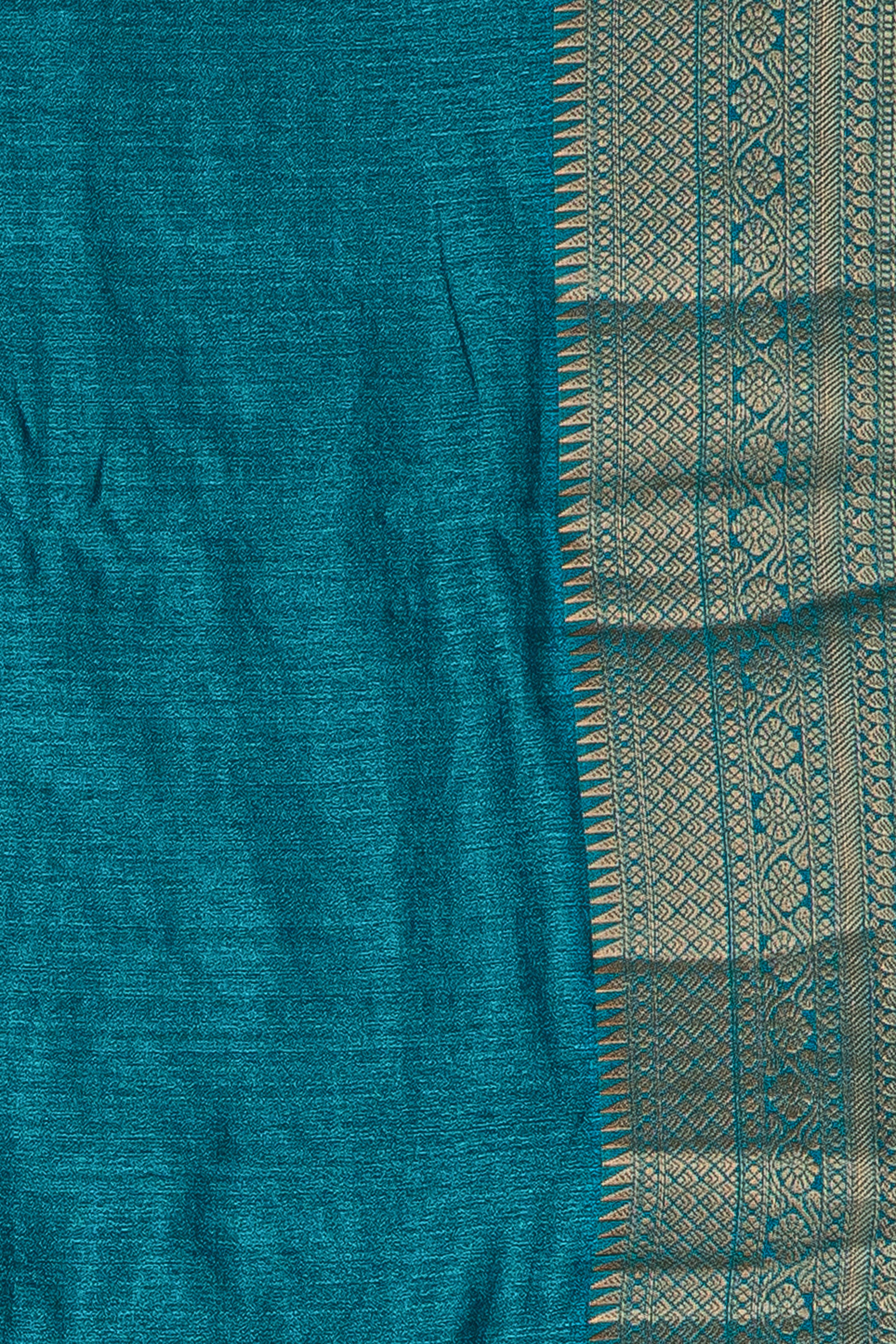 Teal Jute Silk Saree