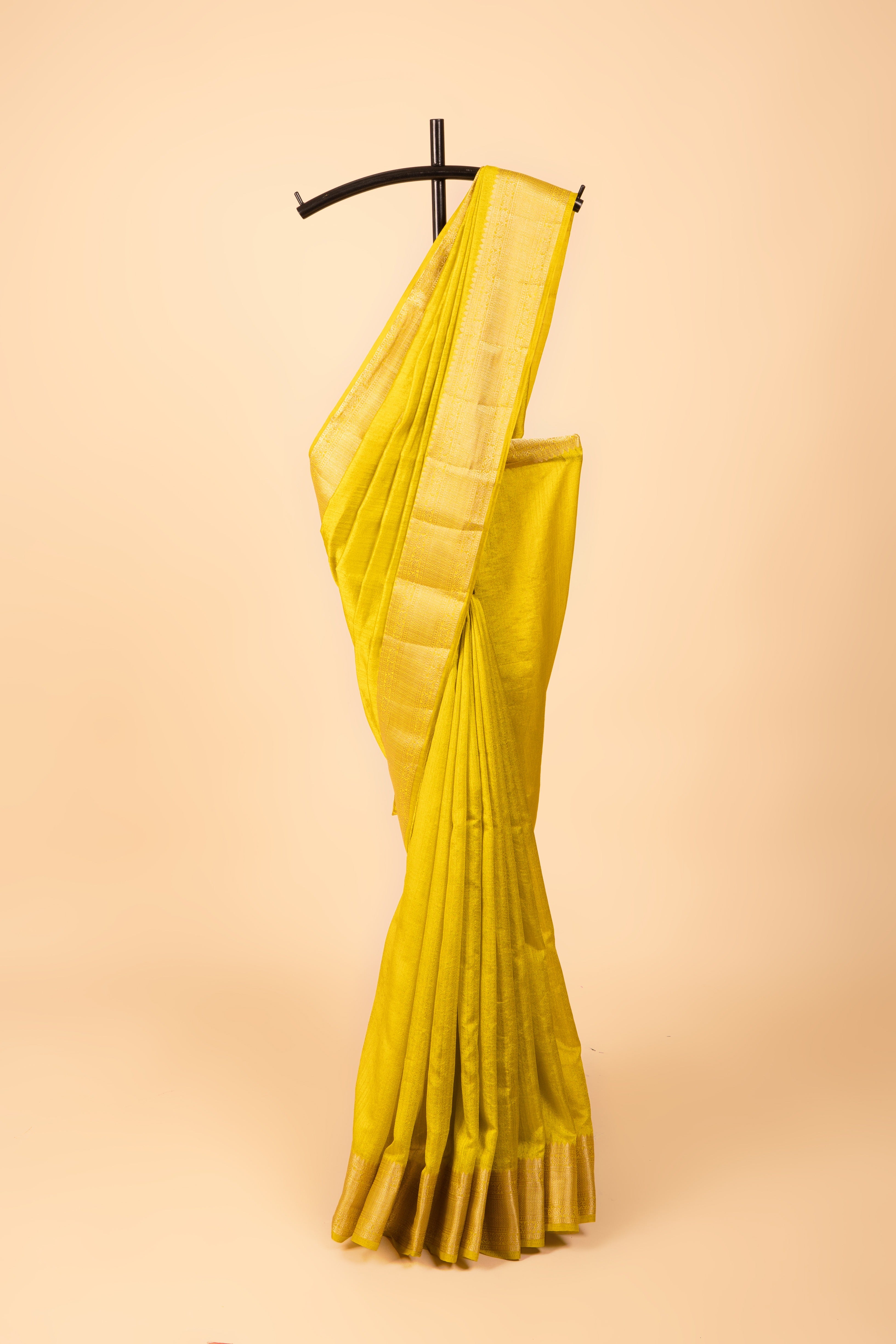 Lime Green Dola Silk Saree