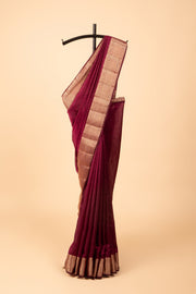 Wine Jute Silk Saree