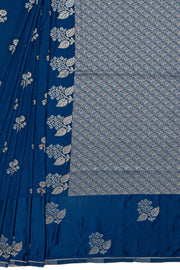 Midnight Blue Dola Silk Saree with a Soft Silk border