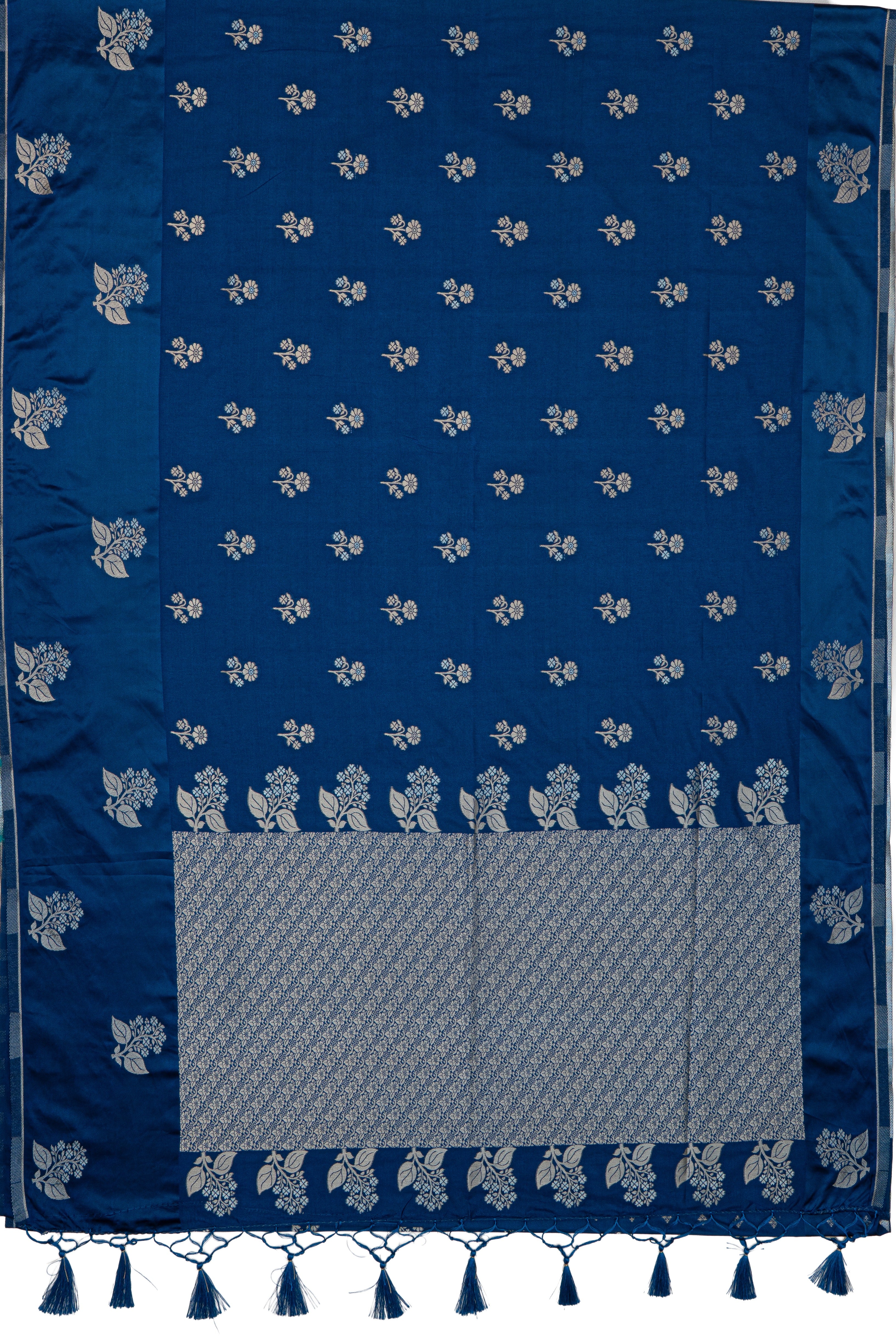Midnight Blue Dola Silk Saree with a Soft Silk border