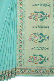 Sea Green Tussar Silk Paithani Saree with Asawali Border