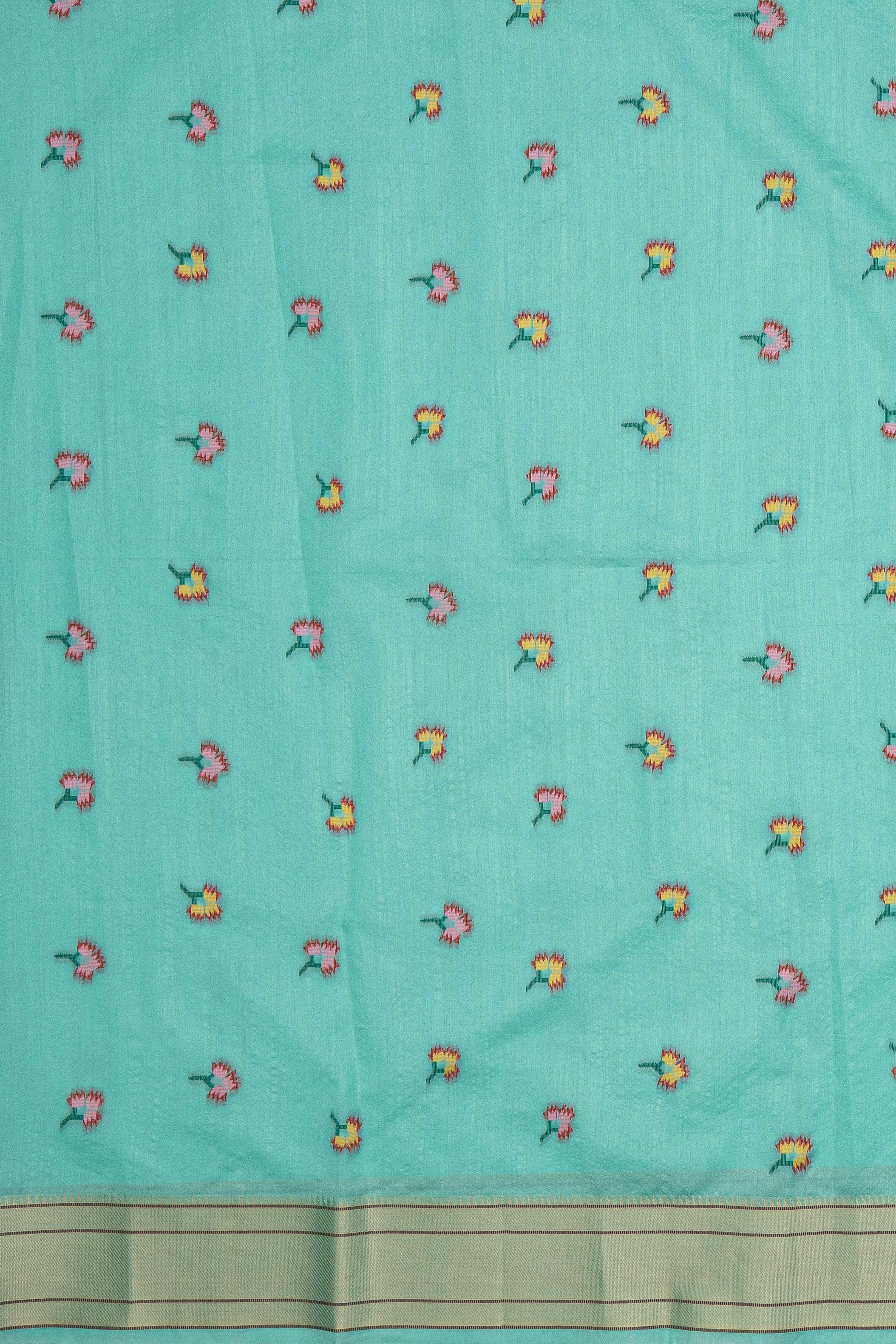 Sea Green Tussar Silk Paithani Saree with Asawali Border