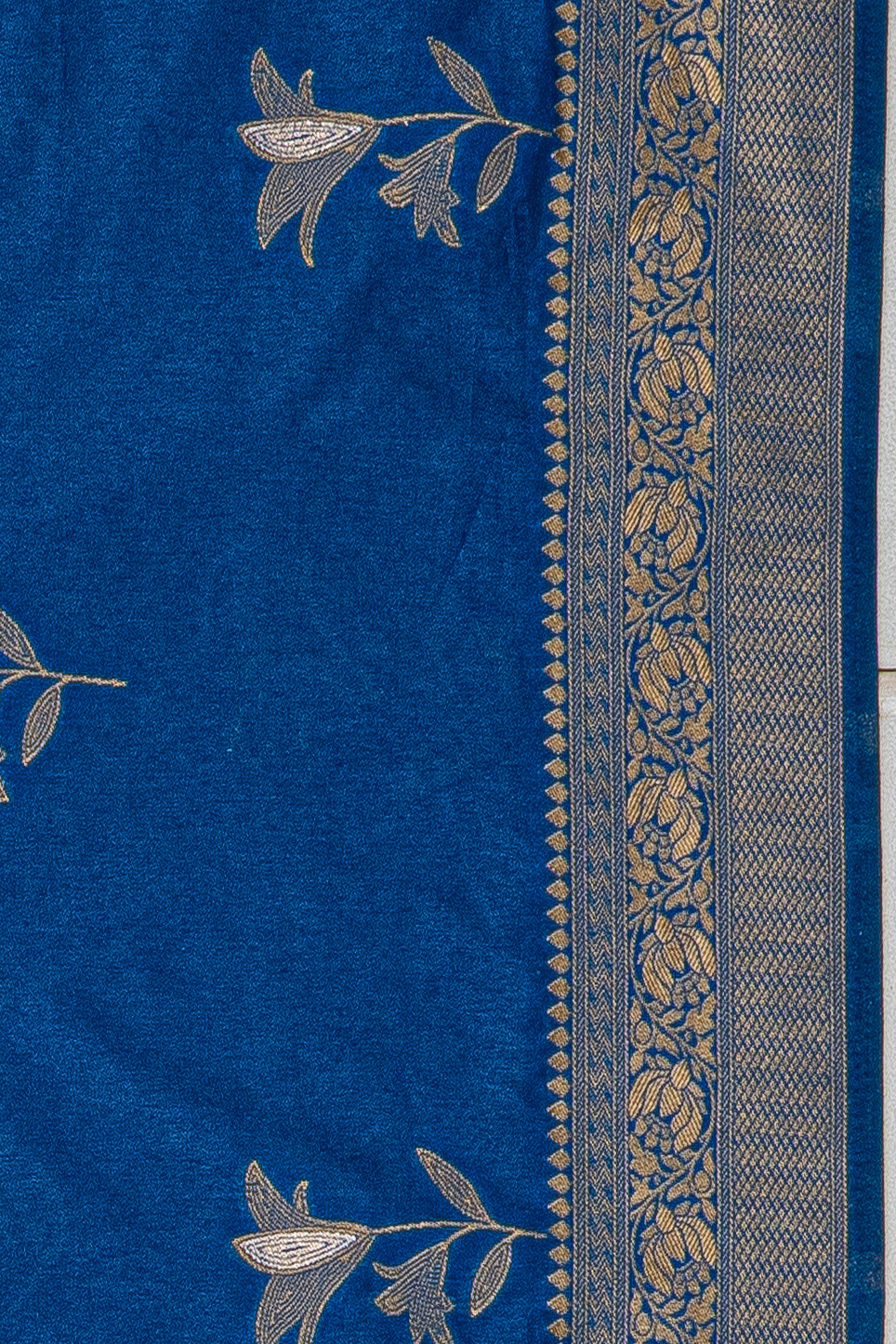 Blue Dola Silk Banarasi Saree