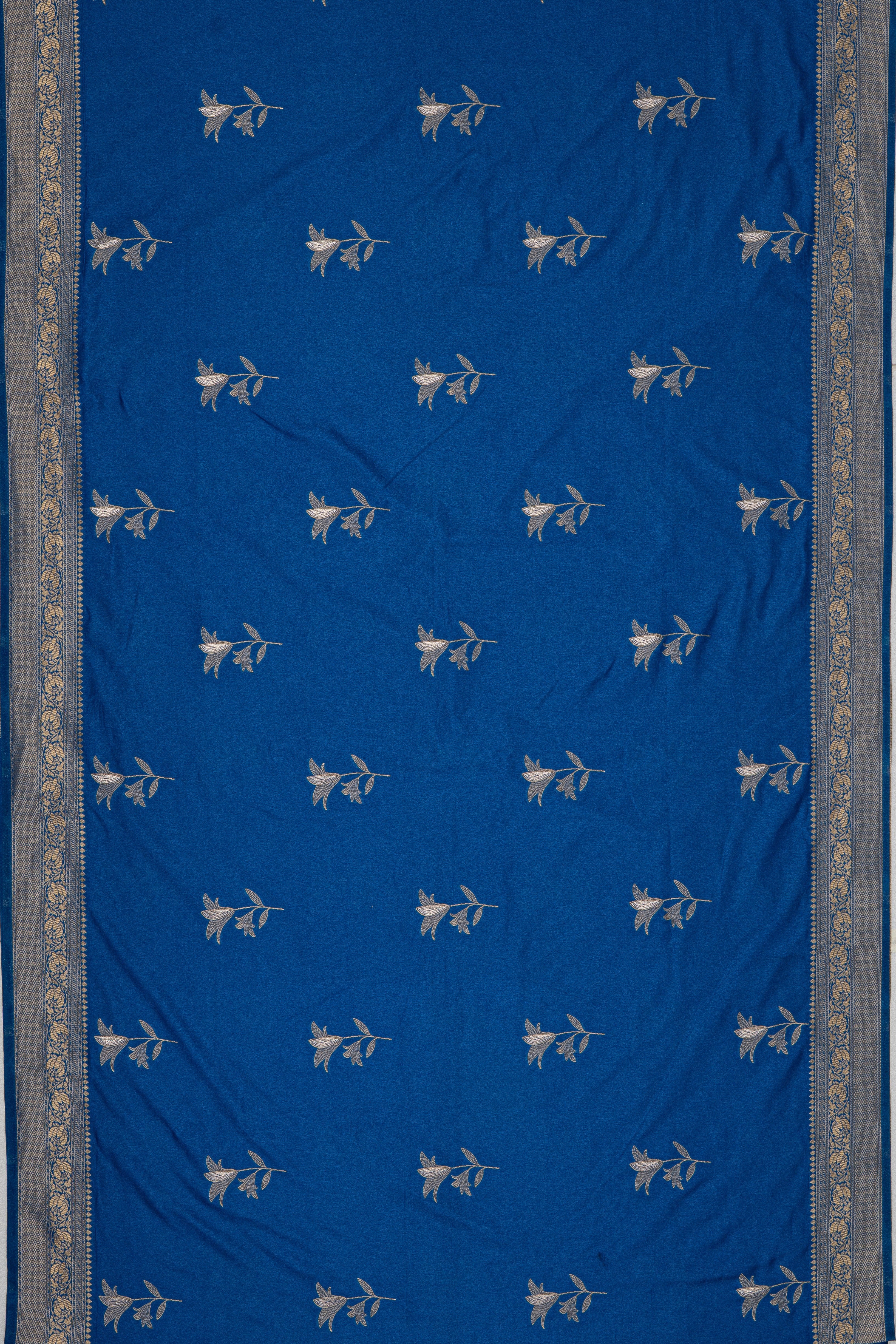 Blue Dola Silk Banarasi Saree