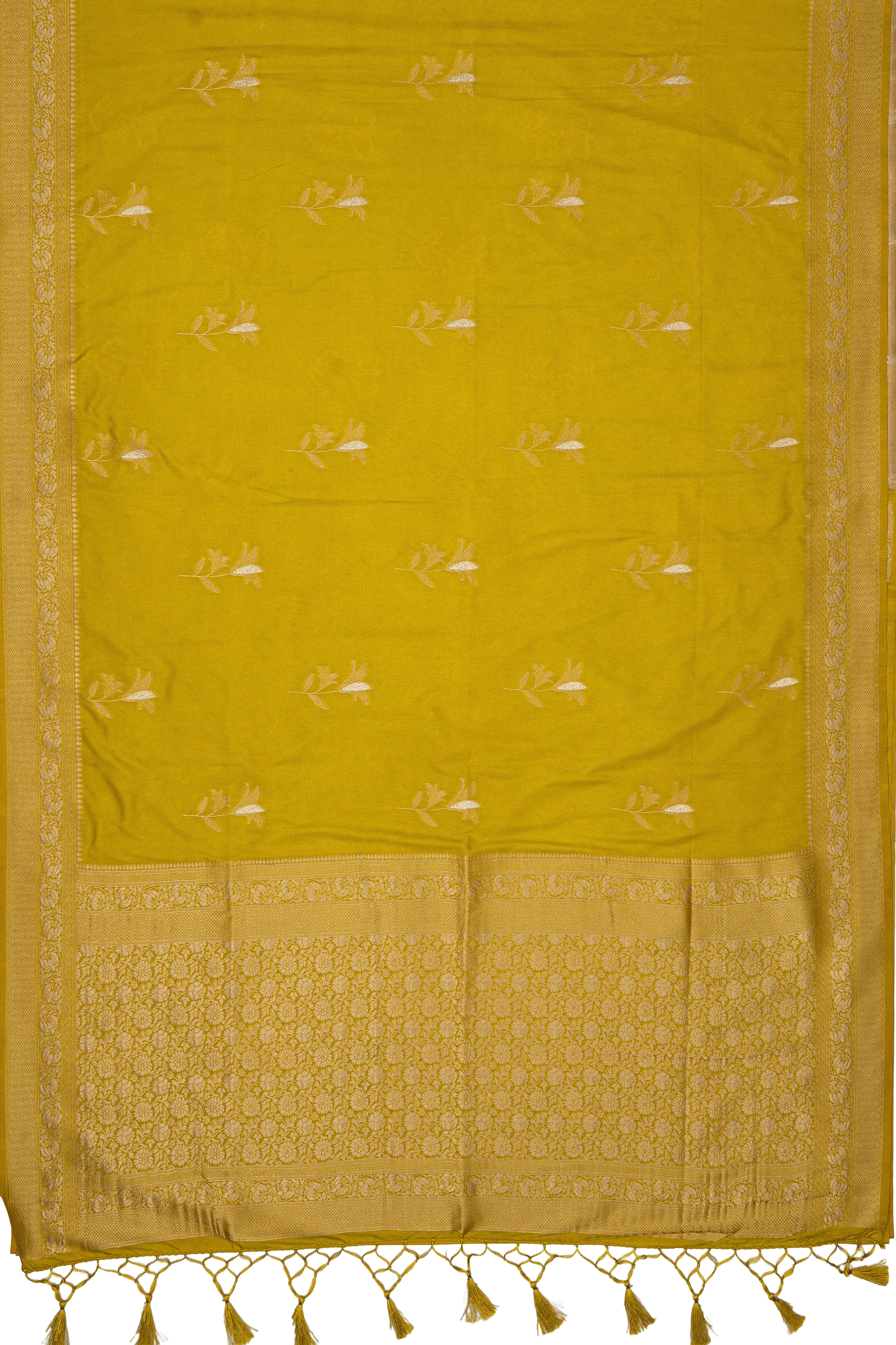 Yellow Dola Silk Banarasi Saree
