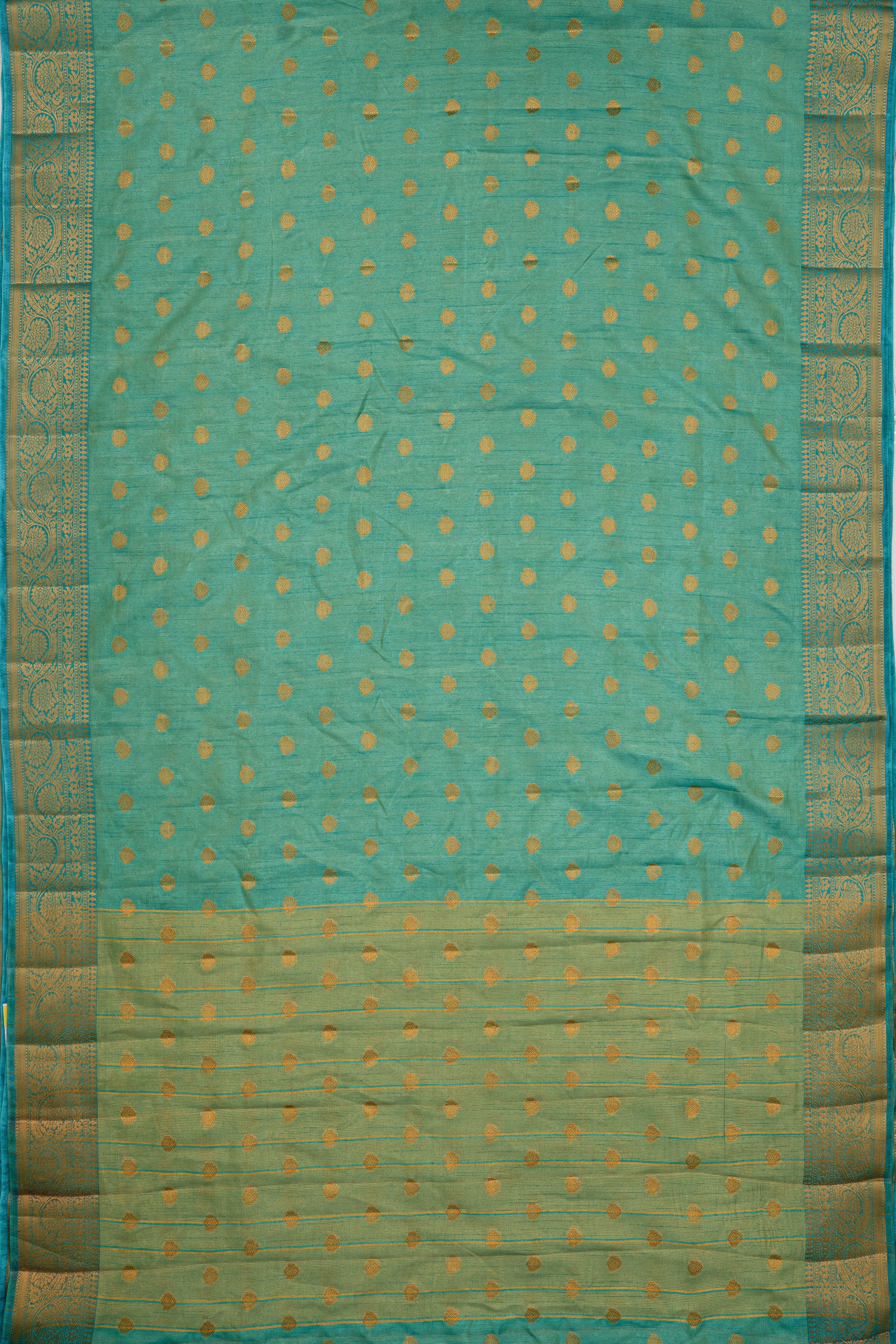 Sea Green Raw Silk Saree