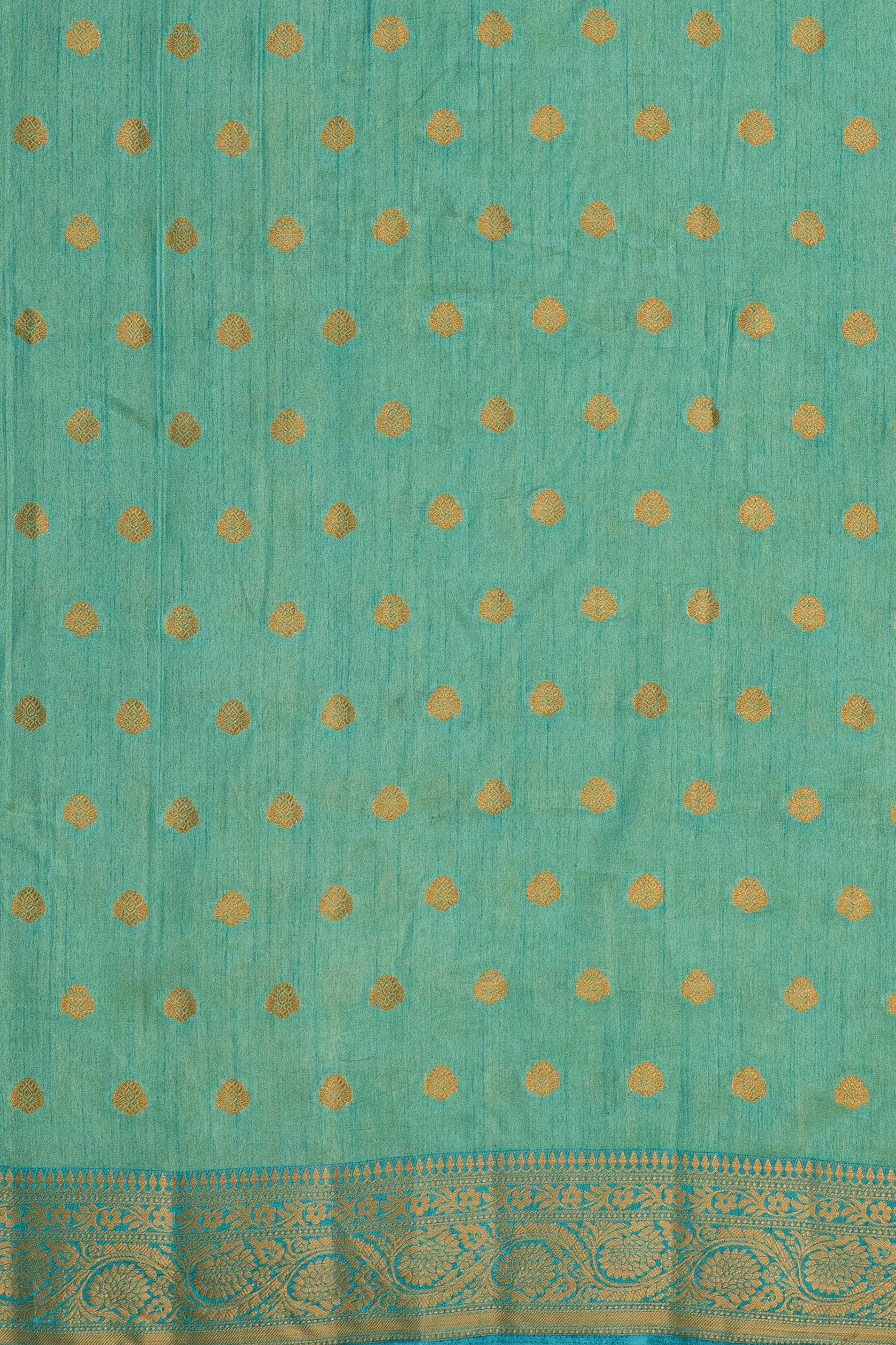 Sea Green Raw Silk Saree