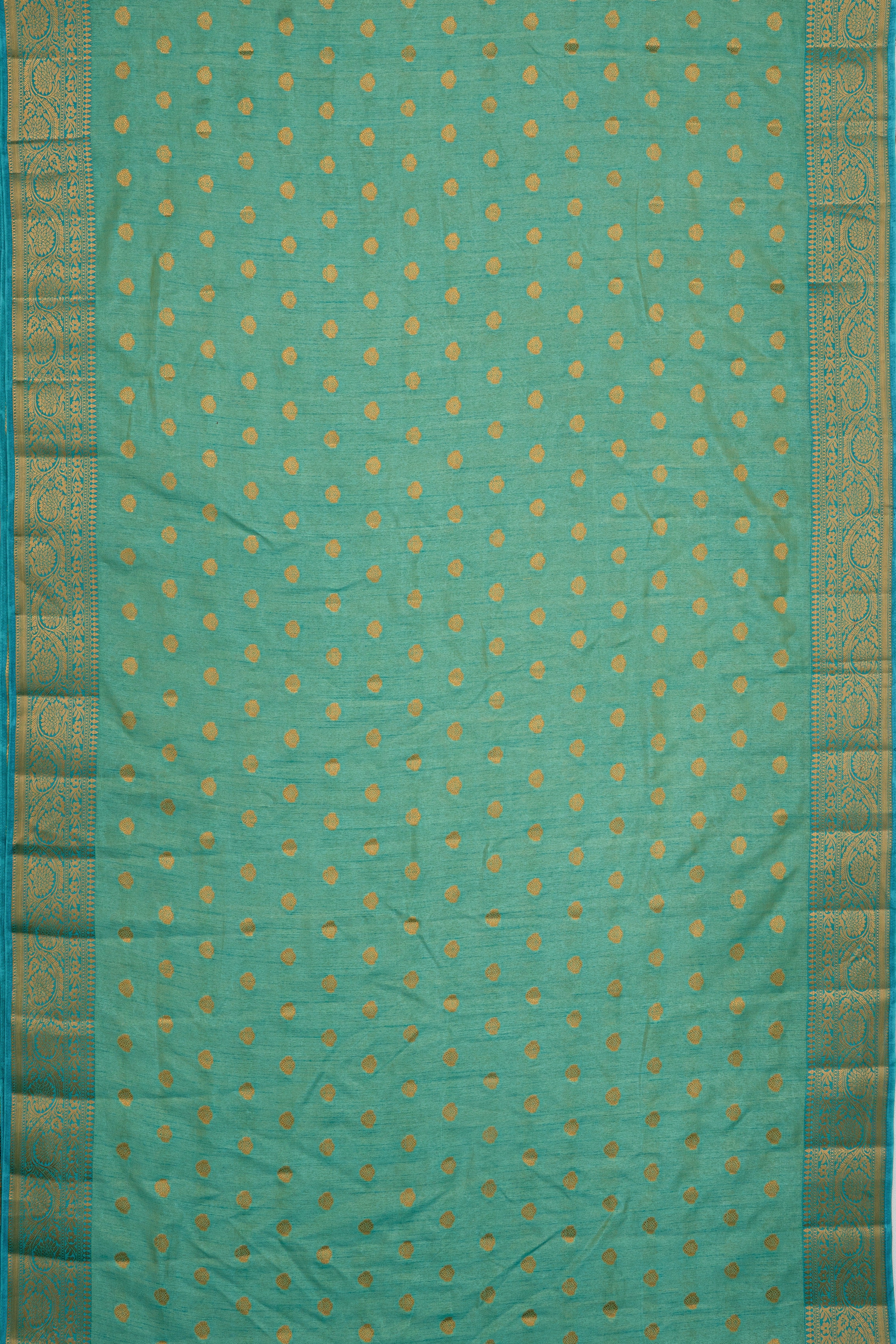 Sea Green Raw Silk Saree